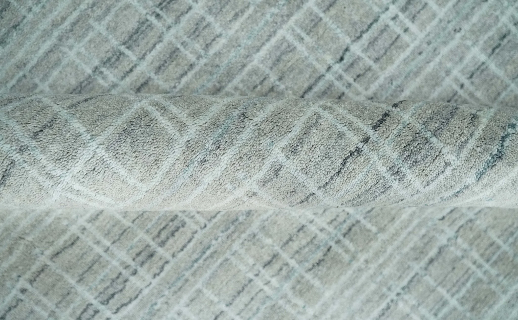 8x10 Hand Made Shaded Scandinavian White, Camel and Gray Blended Wool Flatwoven Area Rug | KE25 - Image 6