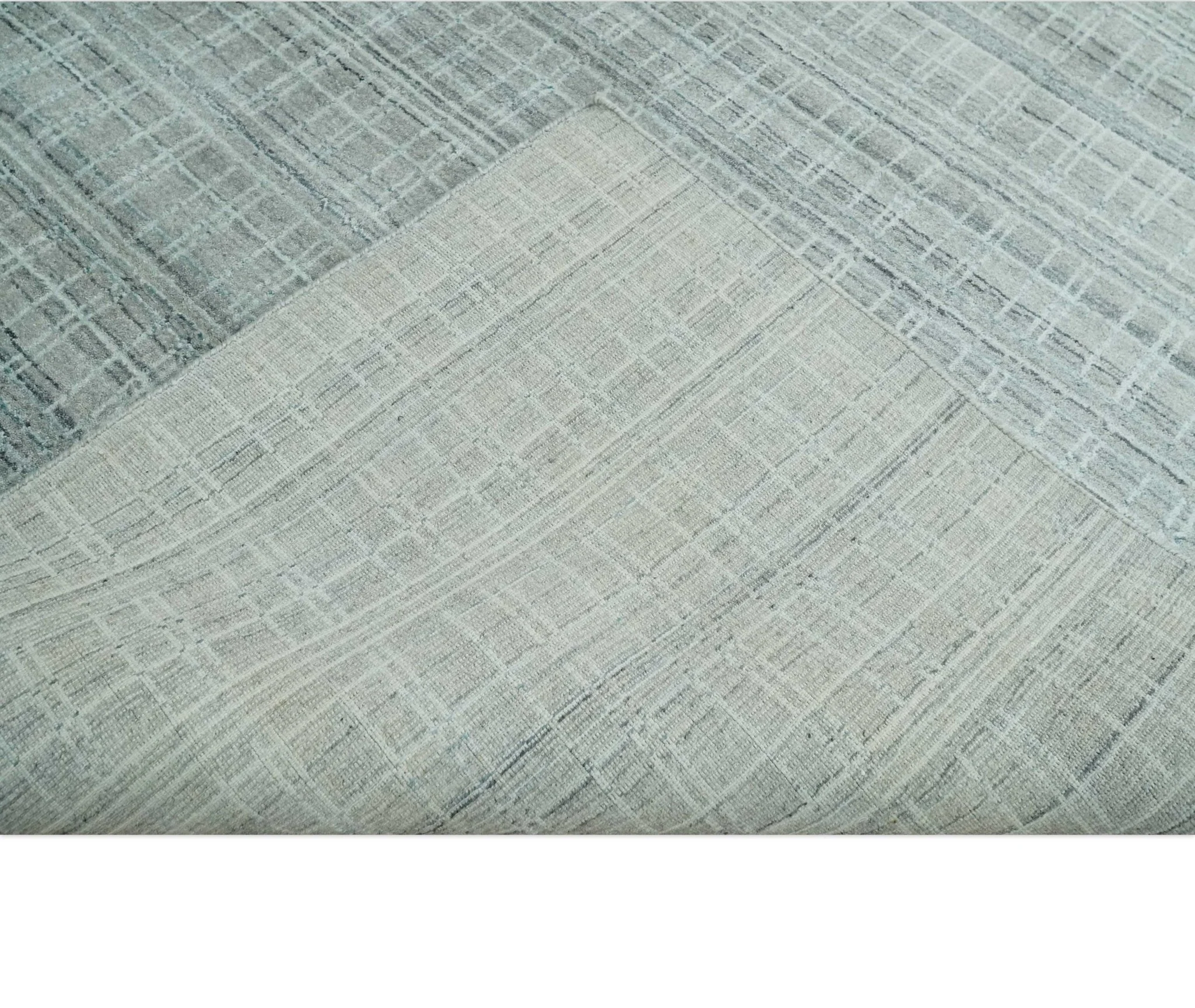 8x10 Hand Made Shaded Scandinavian White, Camel and Gray Blended Wool Flatwoven Area Rug | KE25 - Image 7