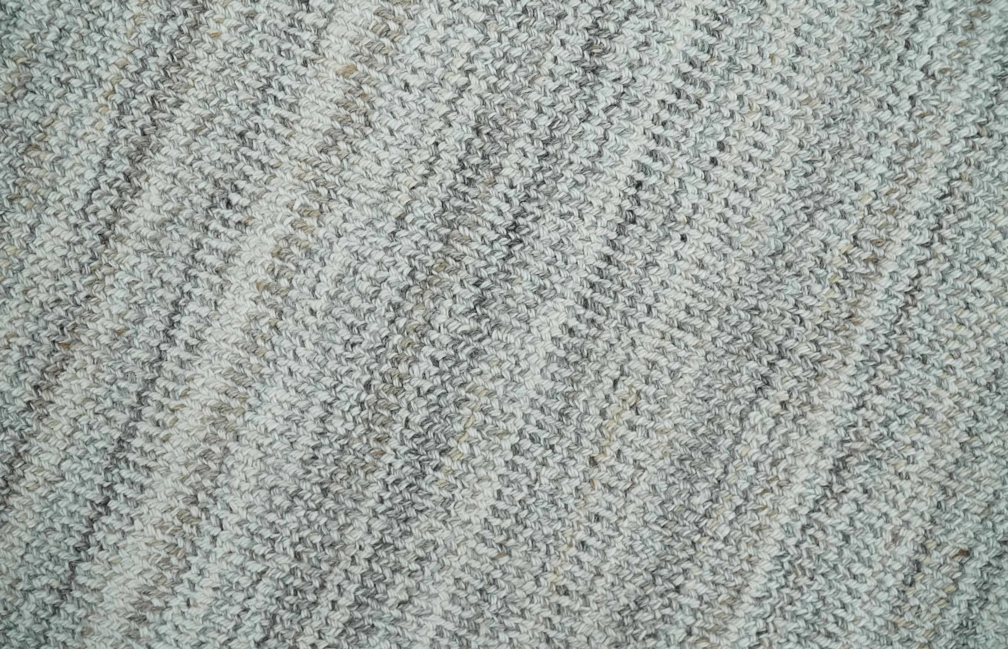 8x10 Hand Made Solid Camel, Ivory and Brown Scandinavian Blended Wool Flatwoven Area Rug | KE24 - Image 4