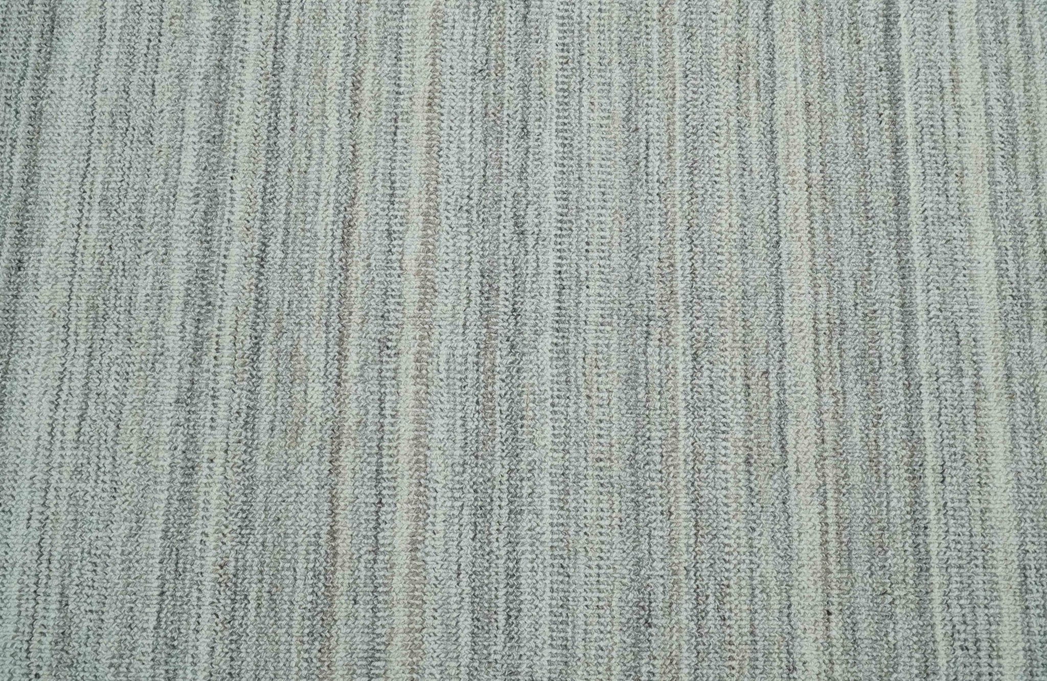 8x10 Hand Made Solid Camel, Ivory and Brown Scandinavian Blended Wool Flatwoven Area Rug | KE24 - Image 7