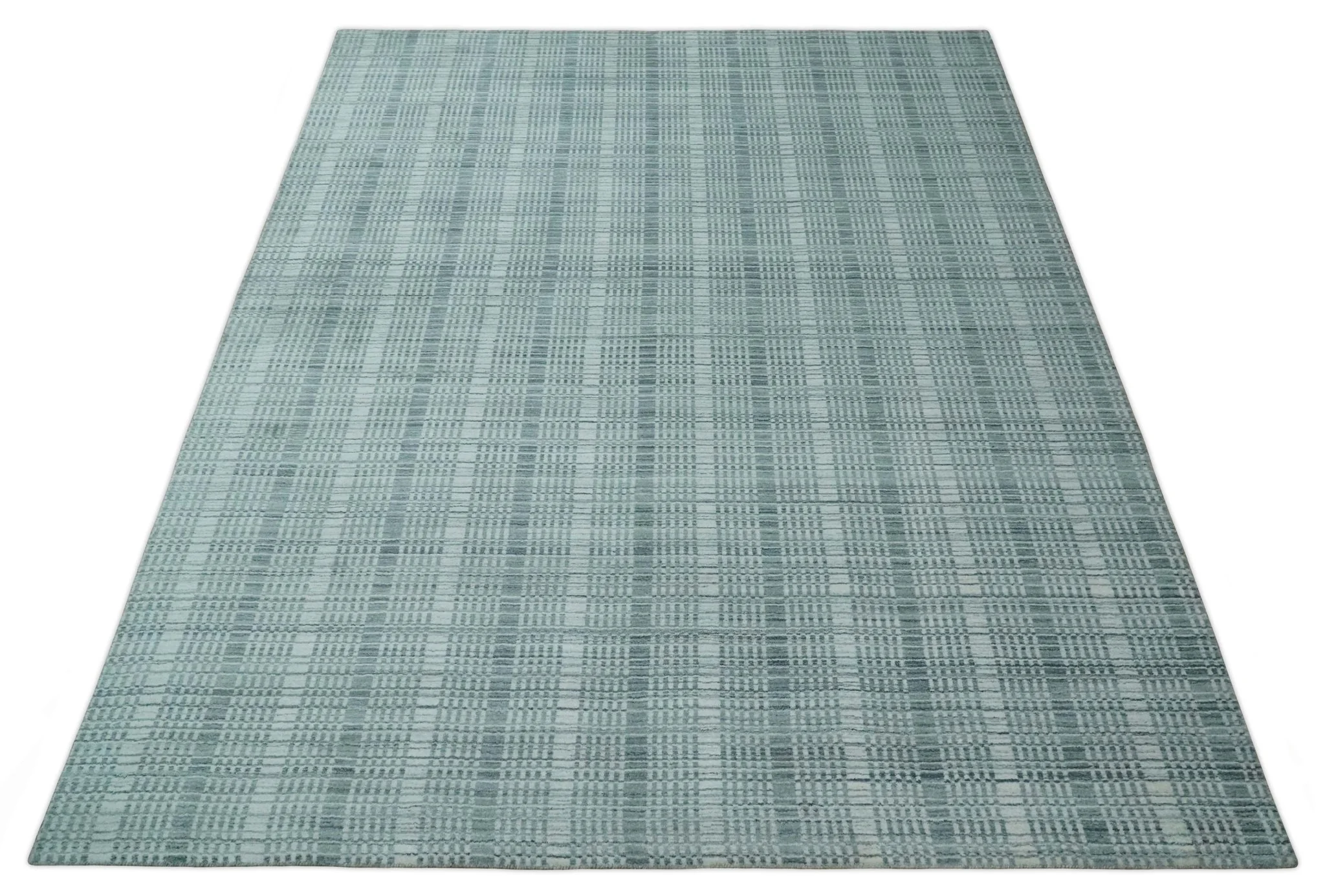 Modern 8x10 Hand Made striped Ivory, silver and Gray Scandinavian Blended Wool Flatwoven Area Rug | KE2 - Image 11