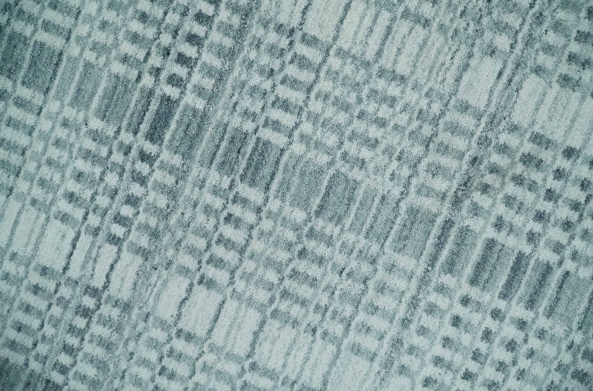 Modern 8x10 Hand Made striped Ivory, silver and Gray Scandinavian Blended Wool Flatwoven Area Rug | KE2 - Image 4