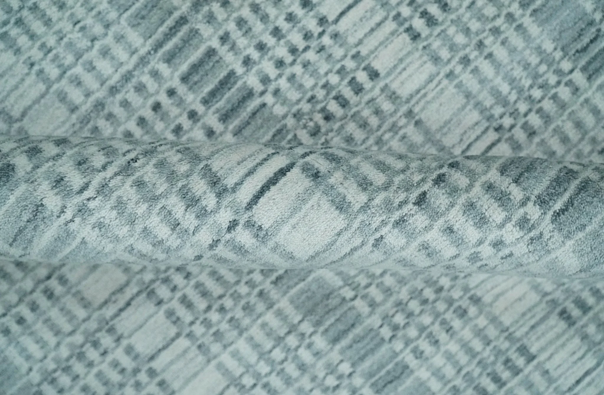 Modern 8x10 Hand Made striped Ivory, silver and Gray Scandinavian Blended Wool Flatwoven Area Rug | KE2 - Image 6