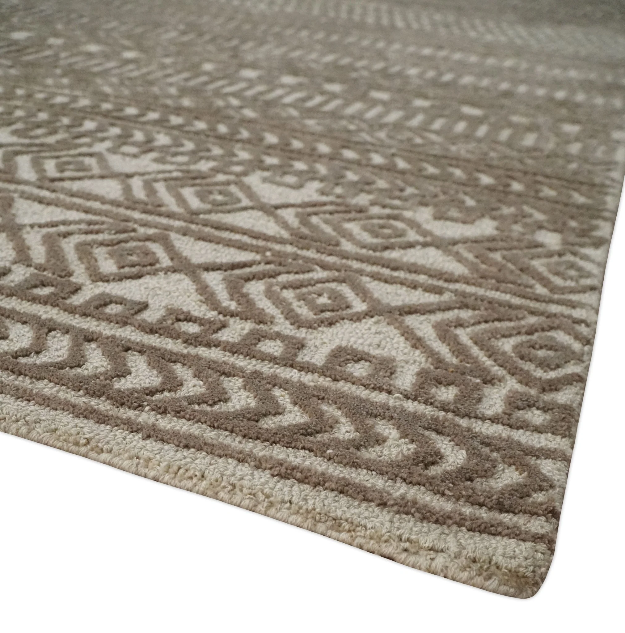8x10 Hand Tufted Ivory and Bronze Stripes Pattern Rug Multi Size Living Room and Bedroom Rug | TRD6530810S - Image 5