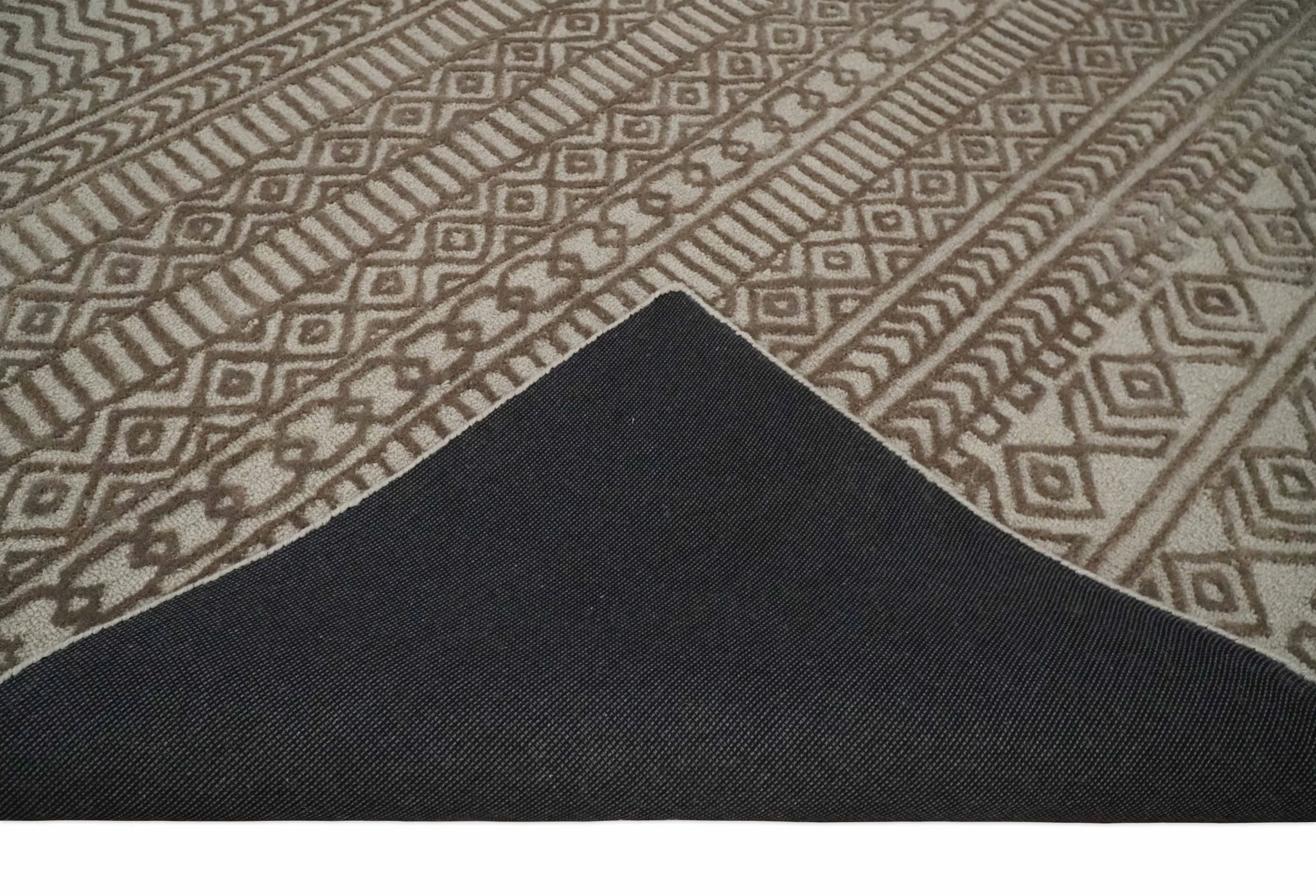 8x10 Hand Tufted Ivory and Bronze Stripes Pattern Rug Multi Size Living Room and Bedroom Rug | TRD6530810S - Image 7