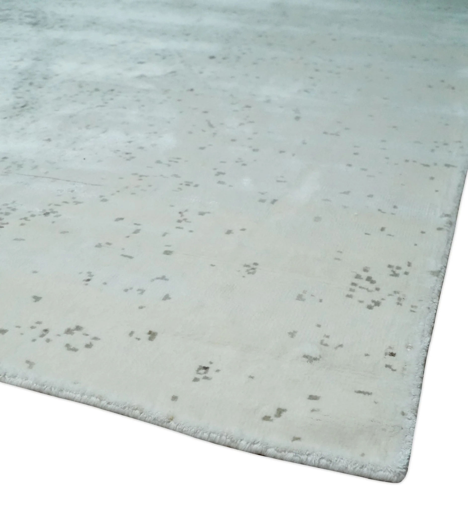 8x10 Ivory and Brown Modern Abstract Handmade Viscose Area Rug - Image 5