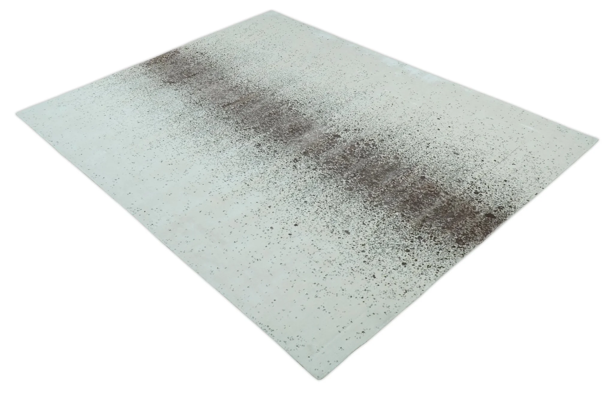 8x10 Ivory and Brown Modern Abstract Handmade Viscose Area Rug - Image 6