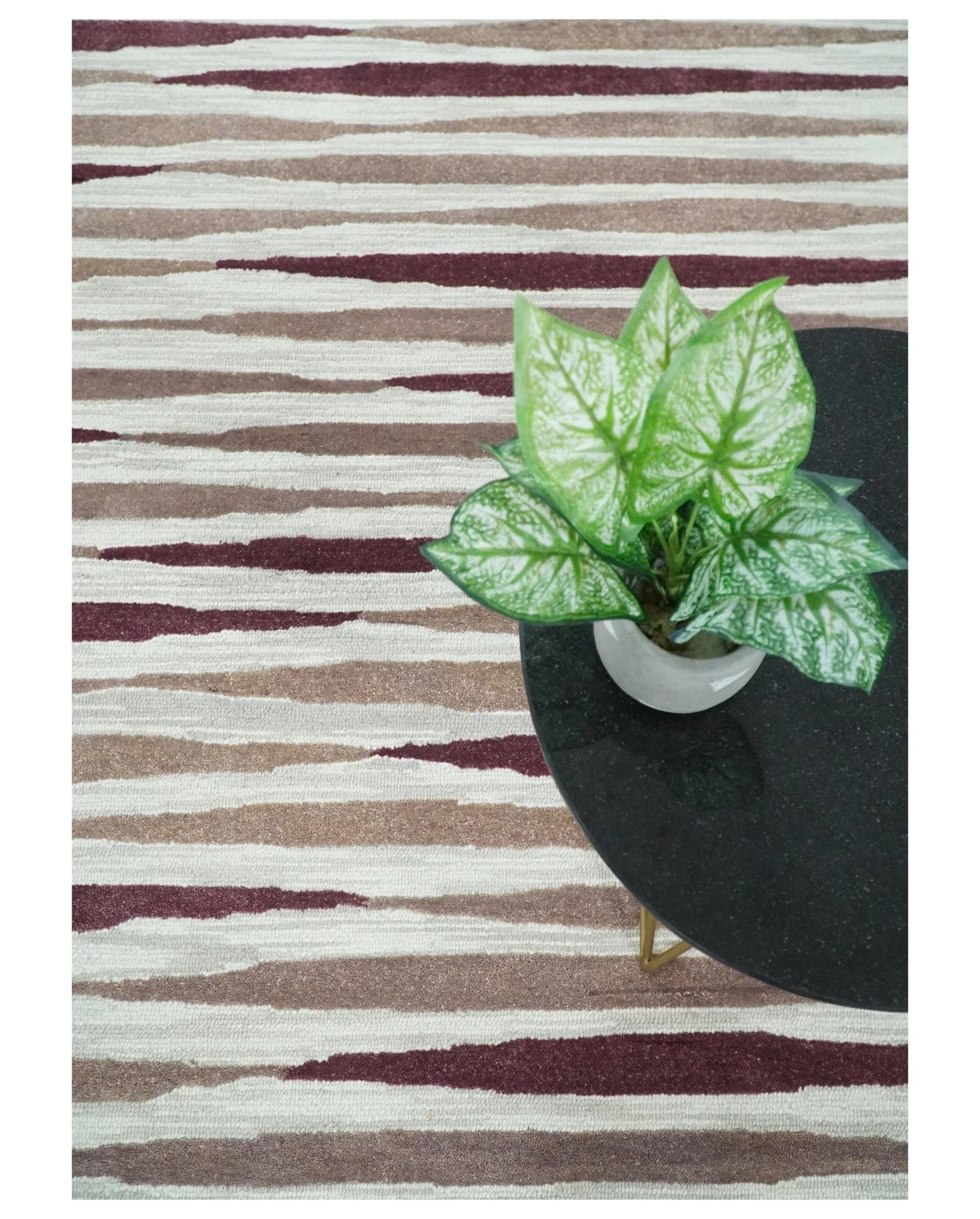 8x10 Ivory and Pink Hand Tufted Modern Scandinavian Stripe Wool Area Rug | YUK2 - Image 10