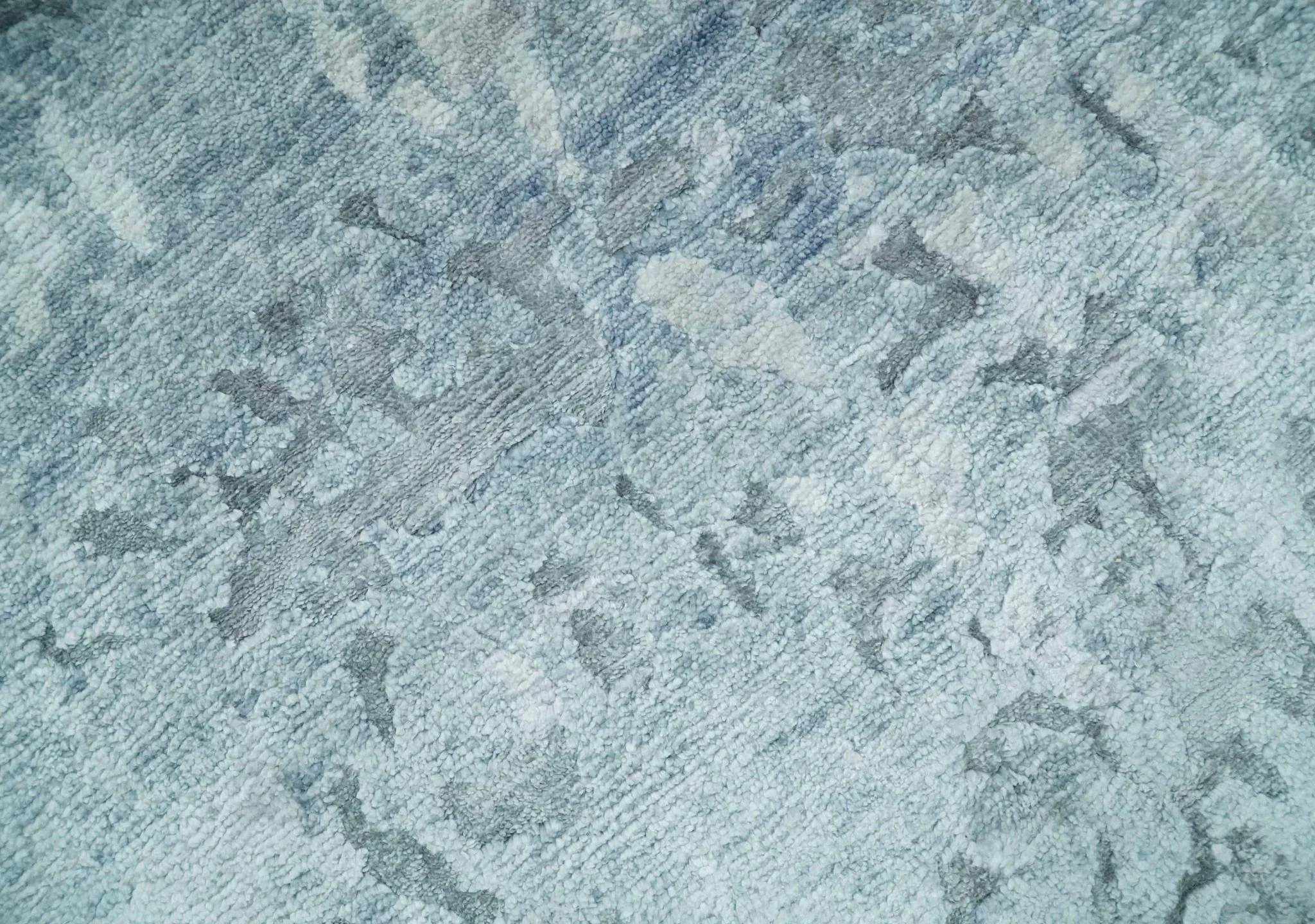 8x10 Ivory, gray and Silver Modern Abstract Hand Knotted Bamboo Silk Area Rug - Image 4