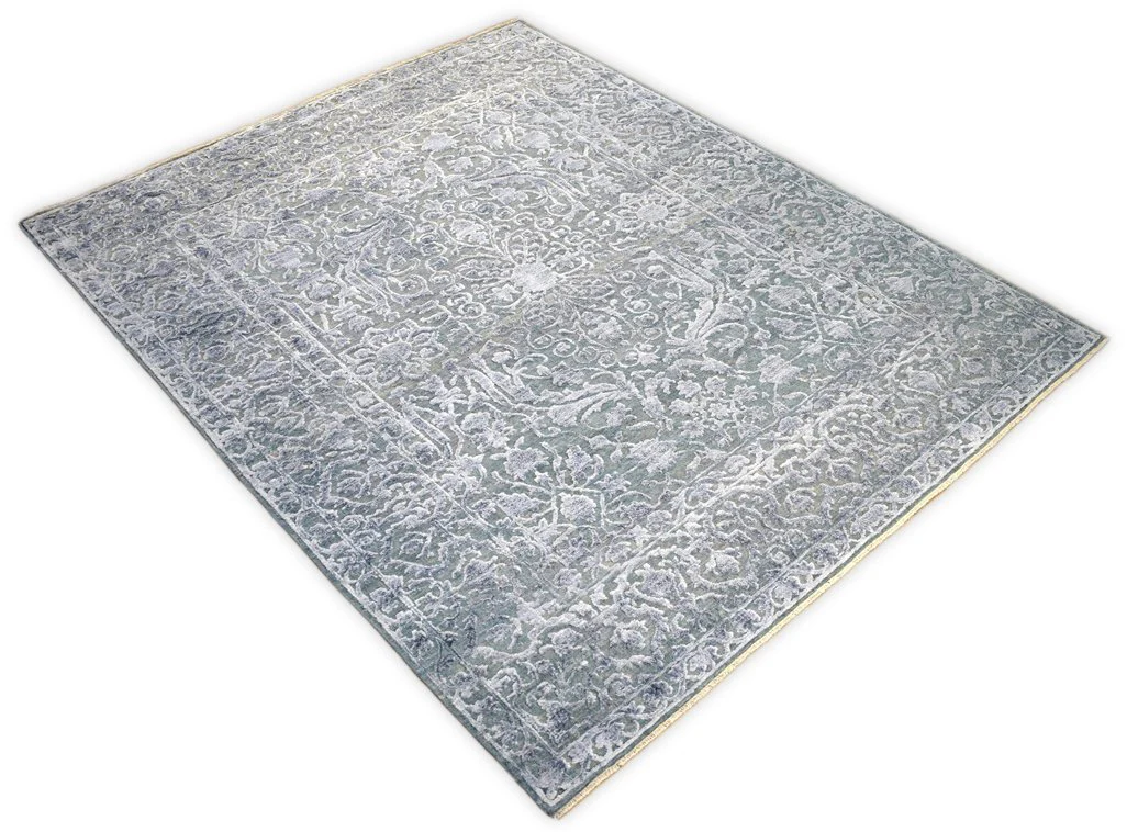 8'x10'  Modern Hand made Hand-spun wool and Handspun Bamboo Silk  Area  Rug  | The Rug Decor | TRD2021810 - Image 3