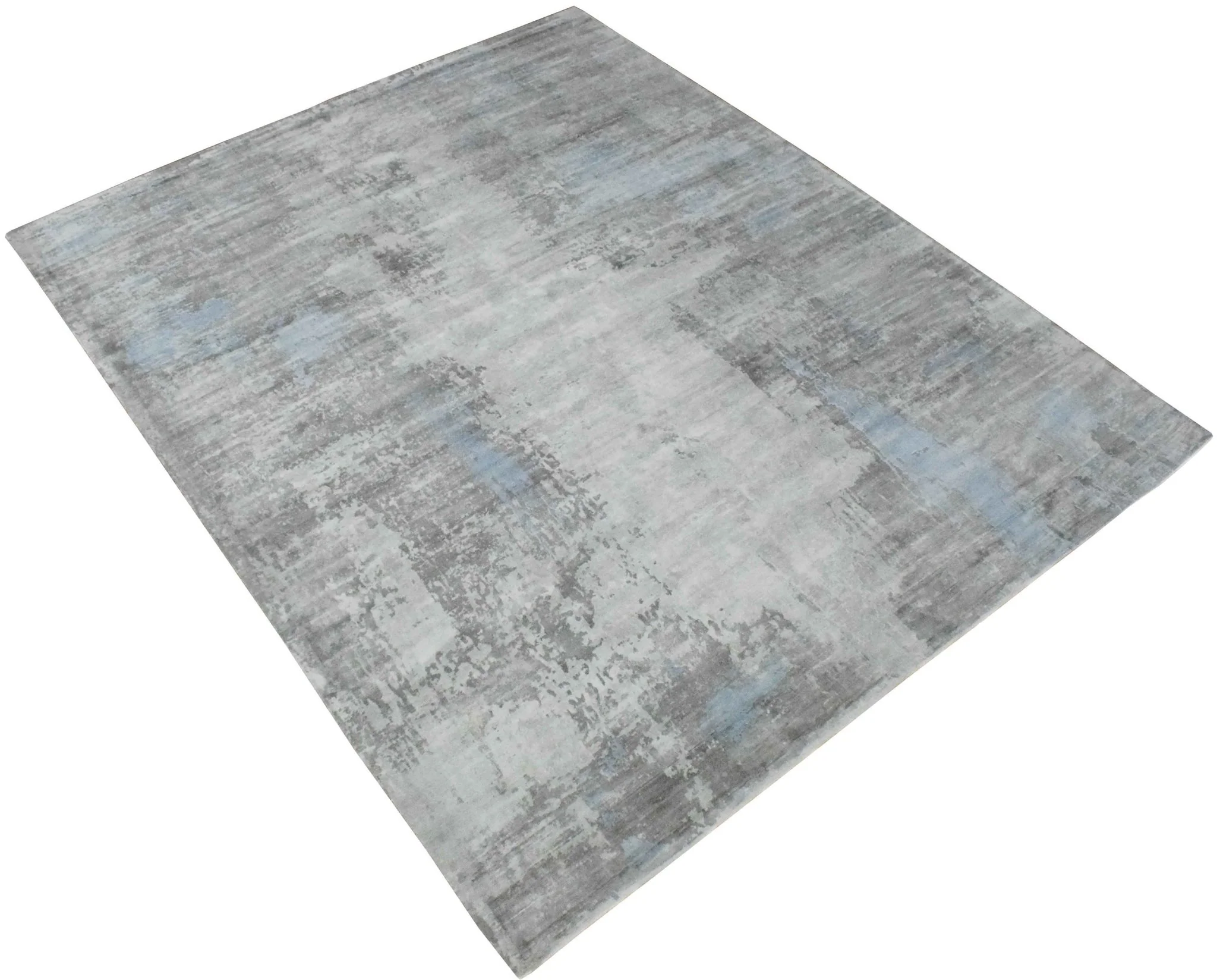 8x10 Rug, Abstract Blue and Gray Rug made with Viscose Art Silk, Living, Dinning and Bedroom Rug | TRD0090AR810 - Image 3