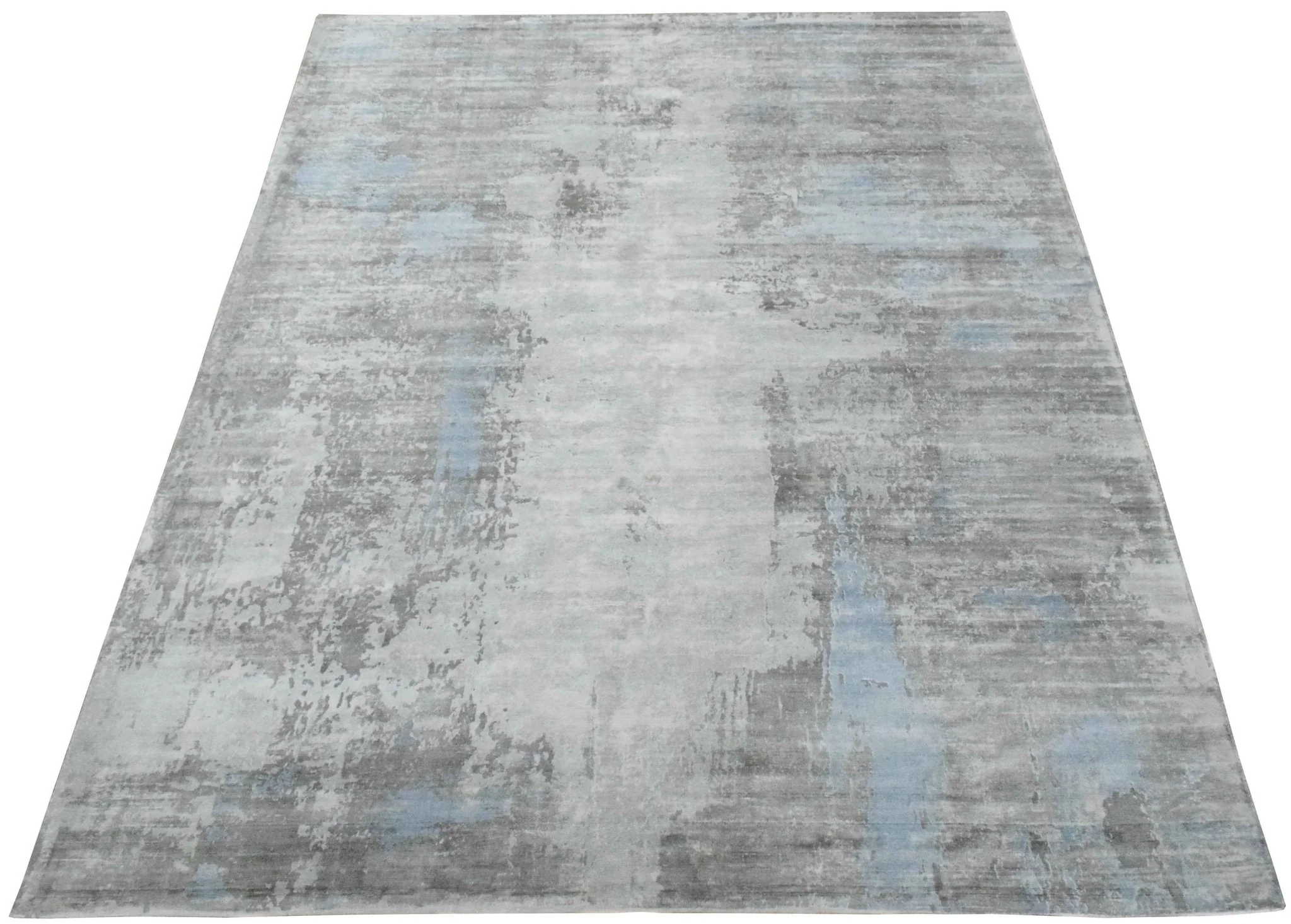 8x10 Rug, Abstract Blue and Gray Rug made with Viscose Art Silk, Living, Dinning and Bedroom Rug | TRD0090AR810 - Image 4