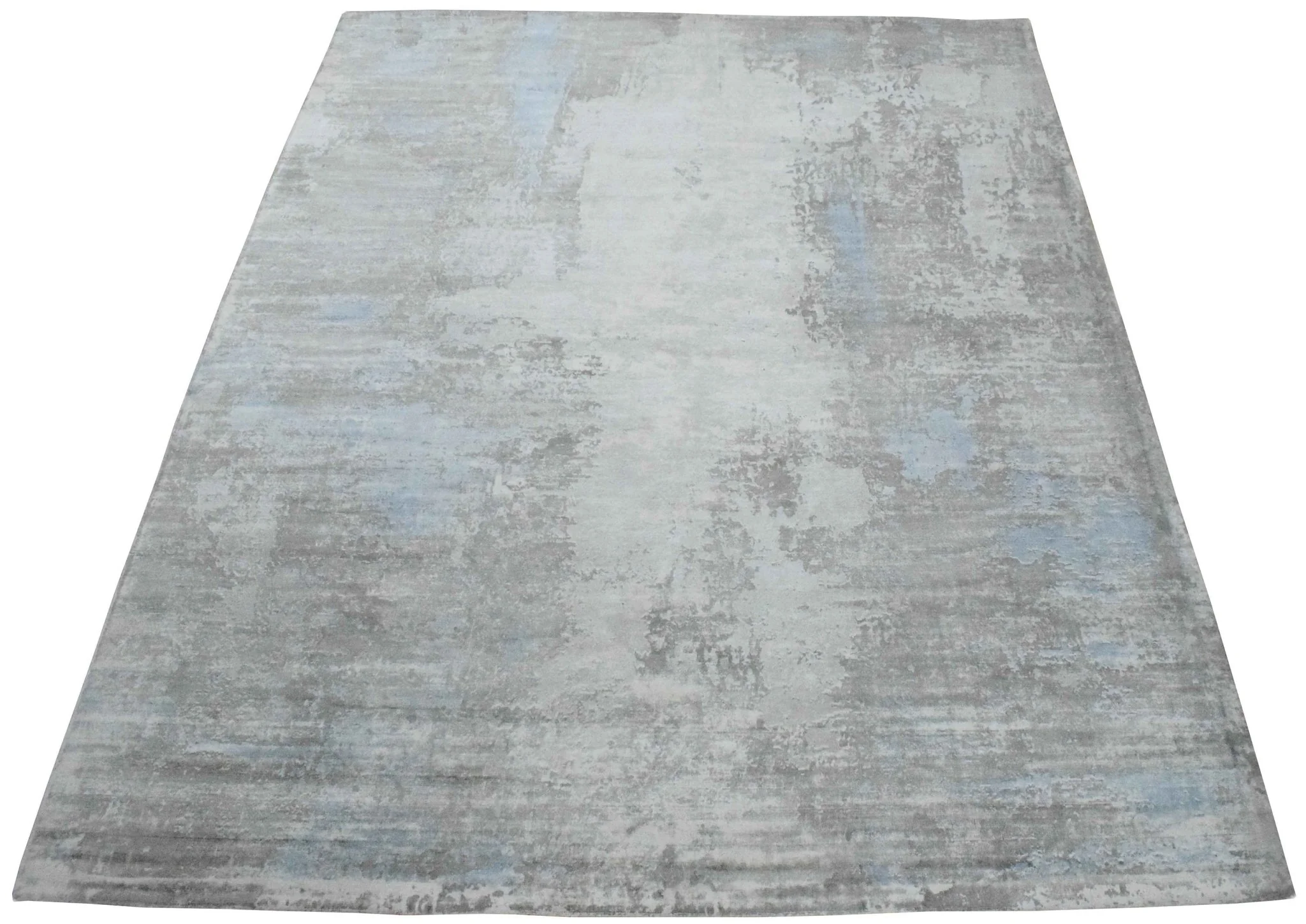 8x10 Rug, Abstract Blue and Gray Rug made with Viscose Art Silk, Living, Dinning and Bedroom Rug | TRD0090AR810 - Image 7