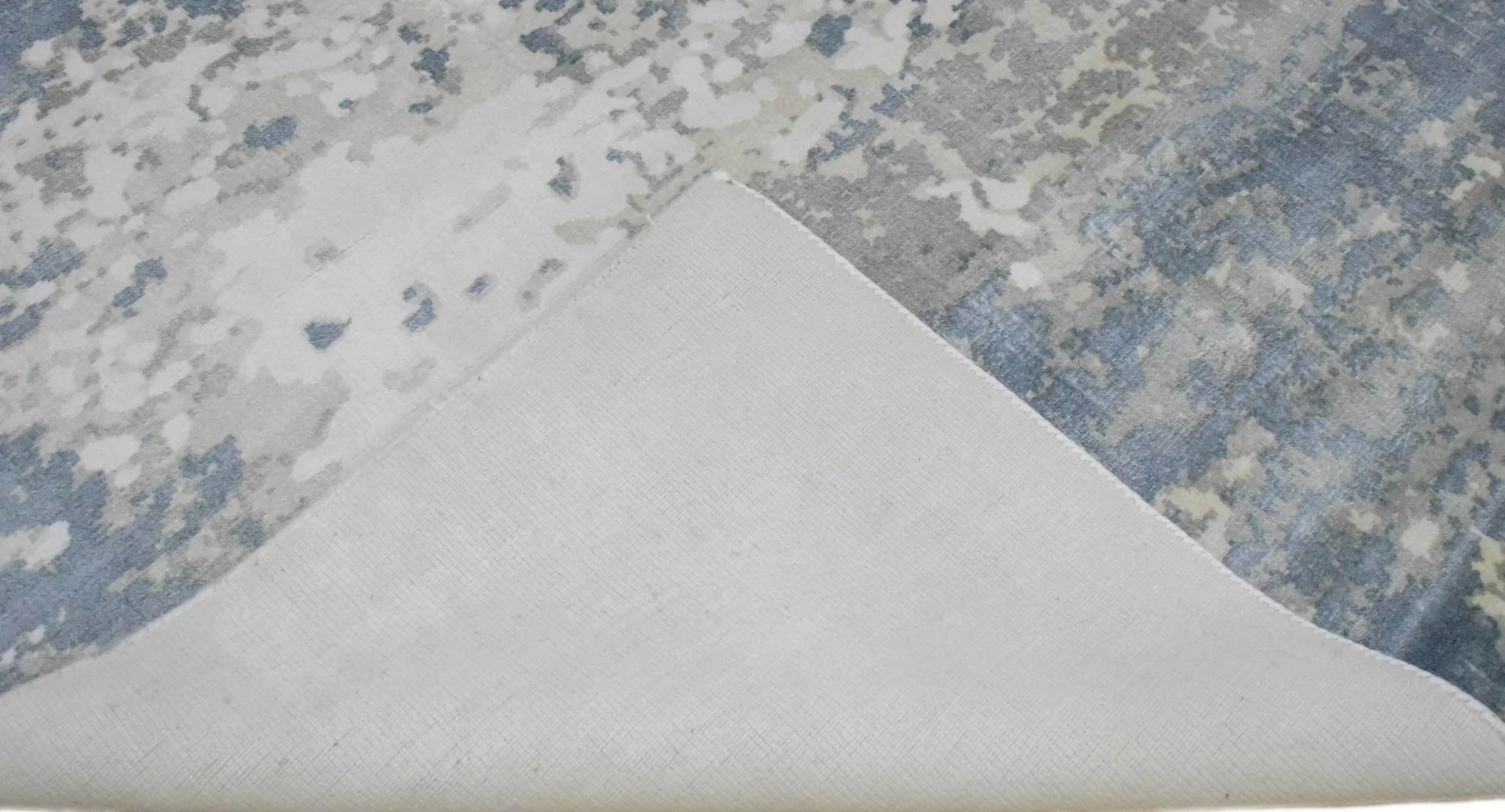 8x10 Rug, Abstract Blue and Ivory Rug made with Viscose Art Silk, Living, Dinning and Bedroom Rug | TRD006QT810 - Image 4