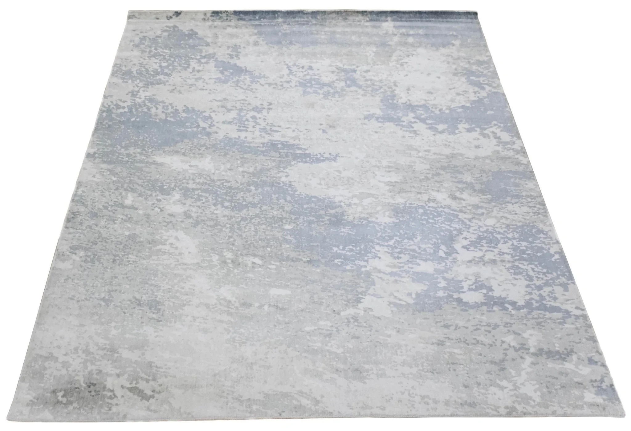 8x10 Rug, Abstract Blue and Ivory Rug made with Viscose Art Silk, Living, Dinning and Bedroom Rug | TRD006QT810 - Image 5