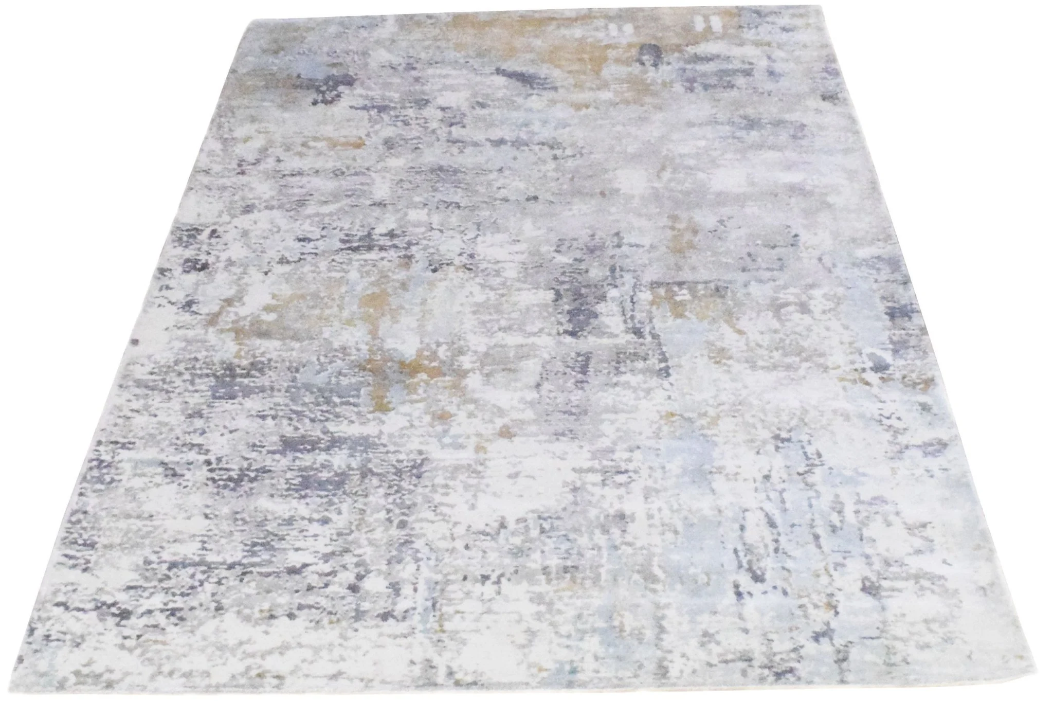 8x10 Rug, Abstract Blue and Ivory Rug made with Viscose Art Silk, Living, Dinning and Bedroom Rug | TRD030OP - Image 4