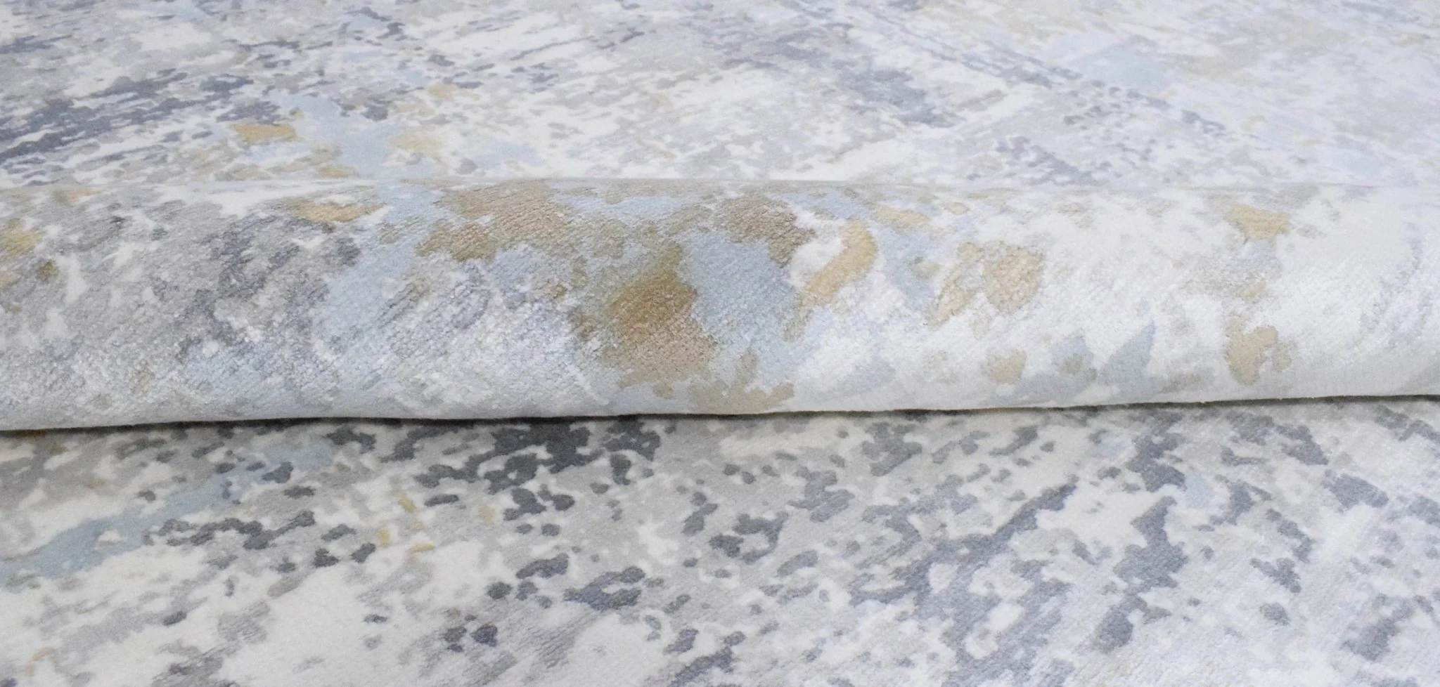 8x10 Rug, Abstract Blue and Ivory Rug made with Viscose Art Silk, Living, Dinning and Bedroom Rug | TRD030OP - Image 8