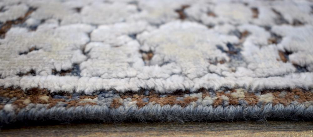 Charcoal, Beige and Ivory 8'x10' Rug Handmade Hand-Spun Wool and silk Area Rug | The Rug Decor | TRD1793810 - Image 10