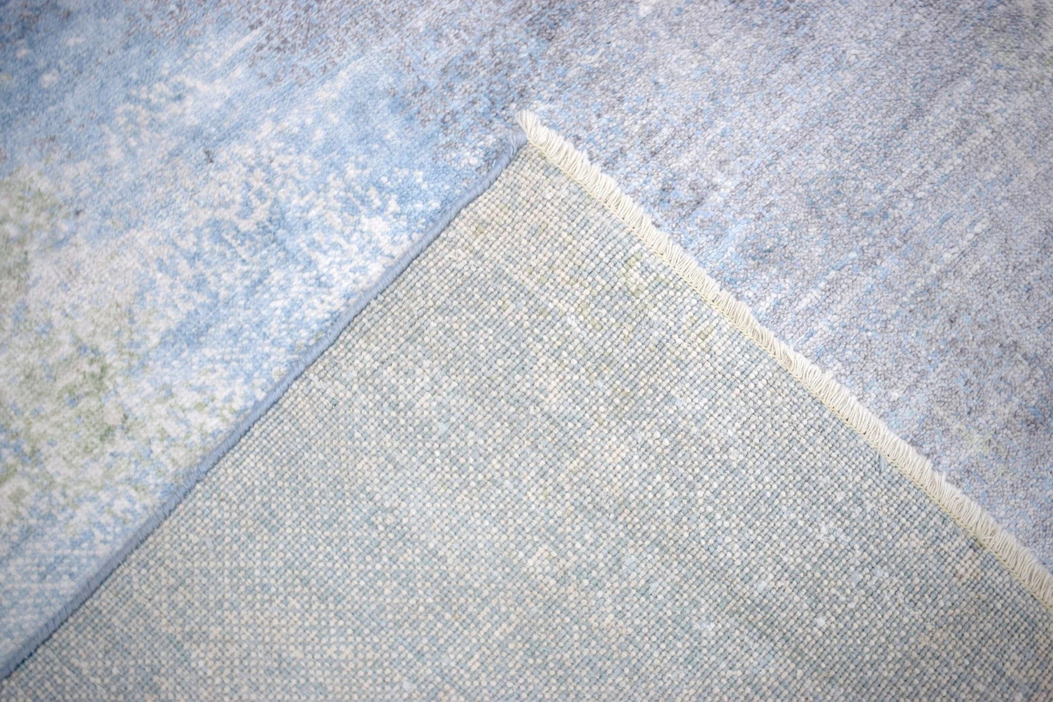 8x10 Rug | Modern Abstract Handmade with Bamboo Silk Blue Area Rug | TRD1750810 - Image 7