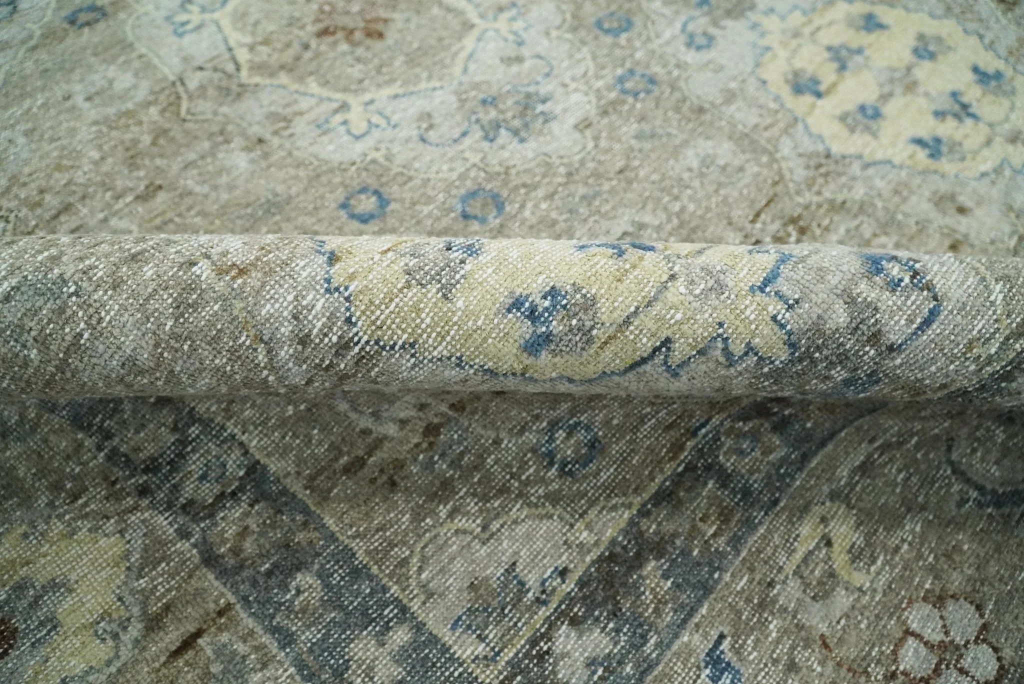 Vintage Hand Knotted 8x10 Traditional Oxidized Textured Low Pile Wool Rug | TRD2045810 - Image 10