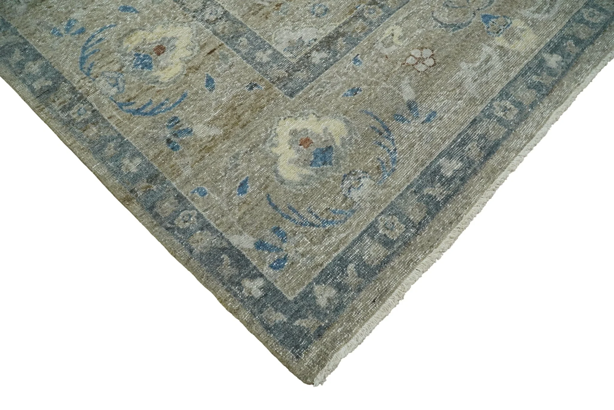 Vintage Hand Knotted 8x10 Traditional Oxidized Textured Low Pile Wool Rug | TRD2045810 - Image 5