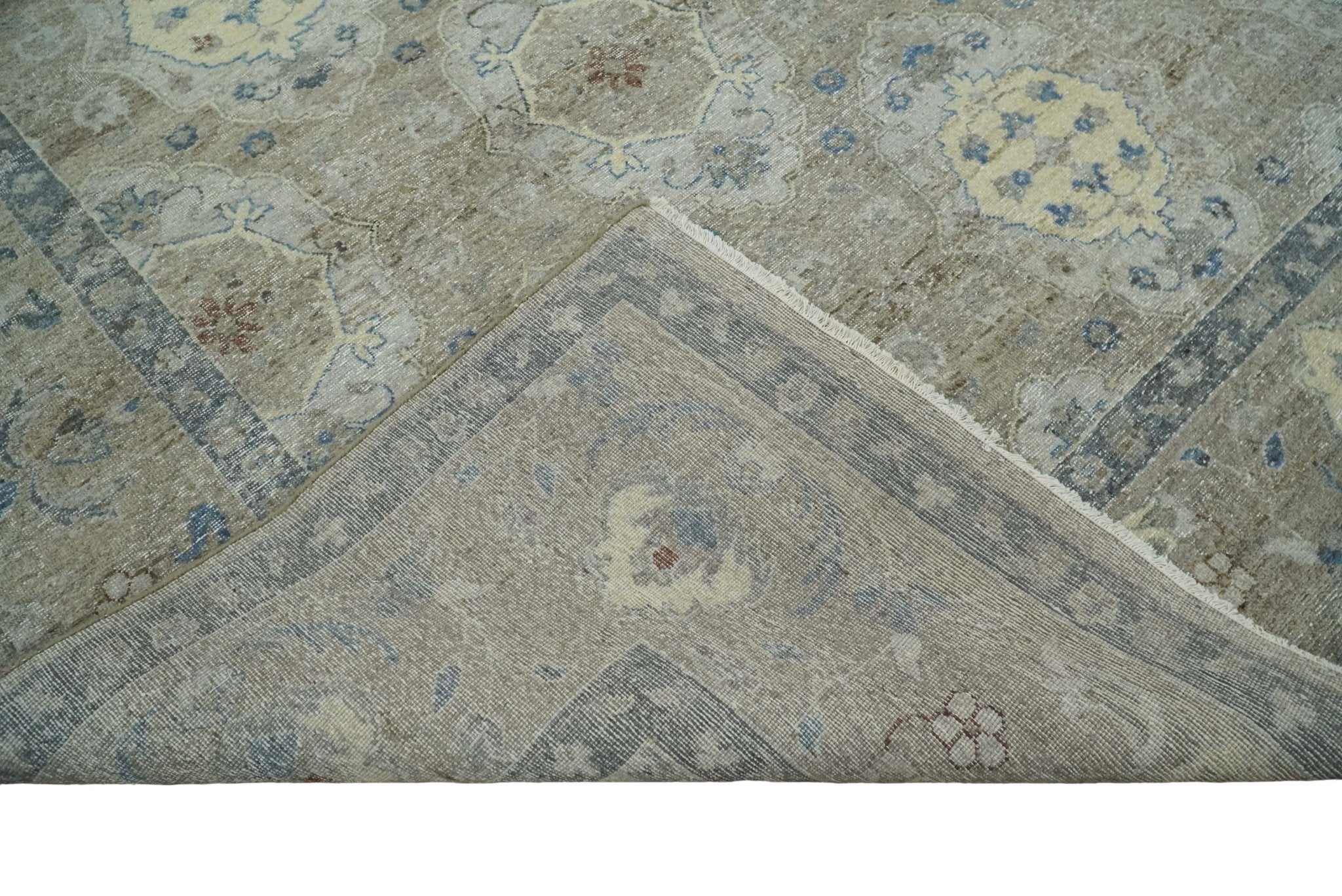 Vintage Hand Knotted 8x10 Traditional Oxidized Textured Low Pile Wool Rug | TRD2045810 - Image 9