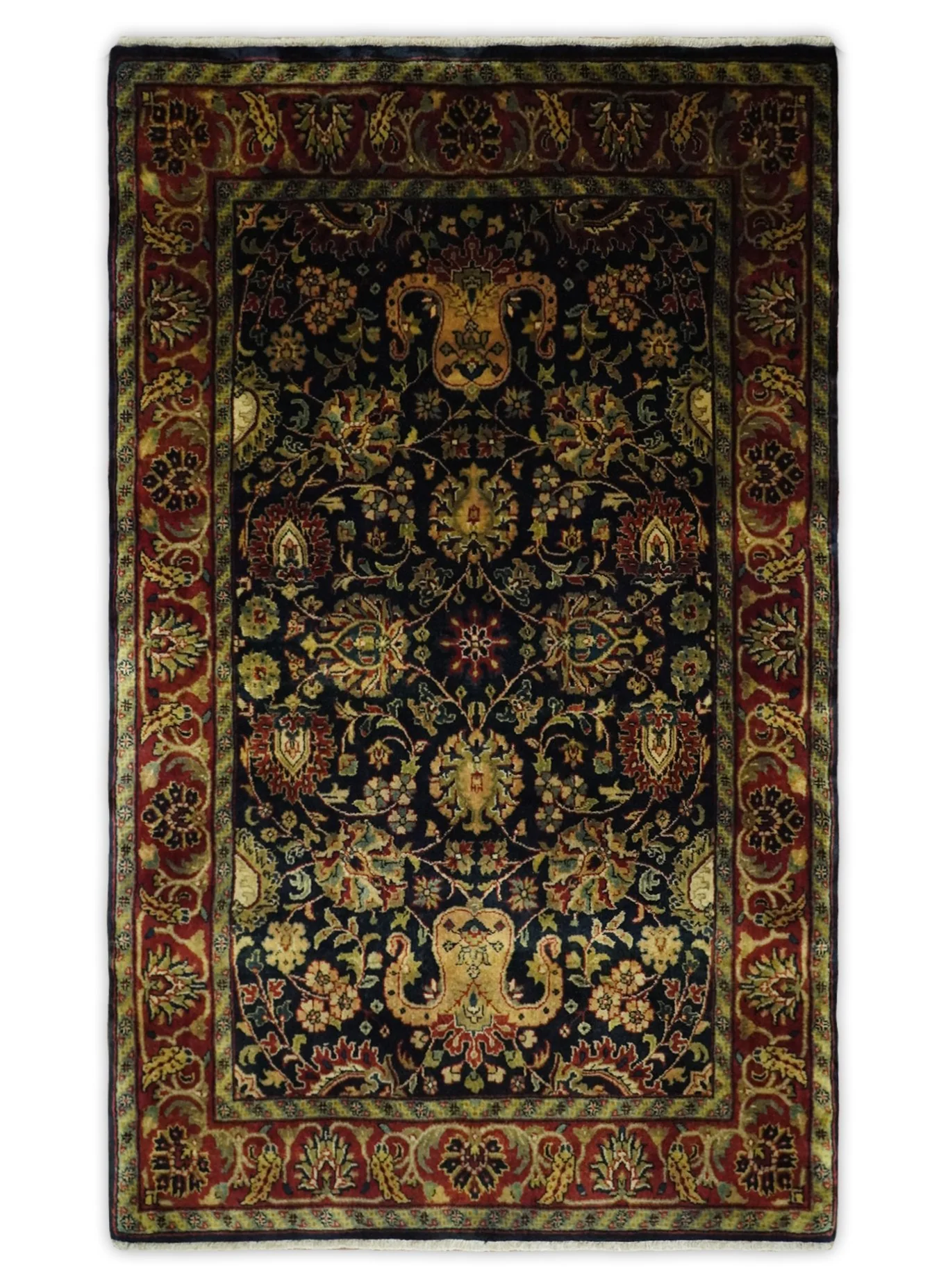 Premium look Hand Knotted Black, Brown and Gold Fine Wool Traditional Oushak Multi Size wool Area Rug - Image 10