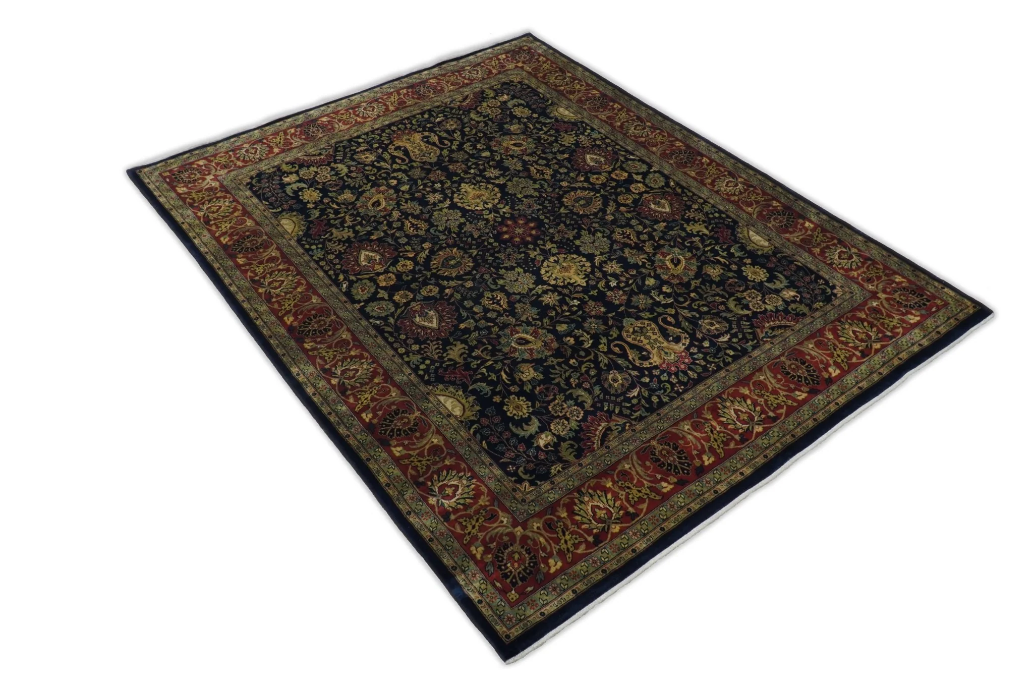 Premium look Hand Knotted Black, Brown and Gold Fine Wool Traditional Oushak Multi Size wool Area Rug - Image 4