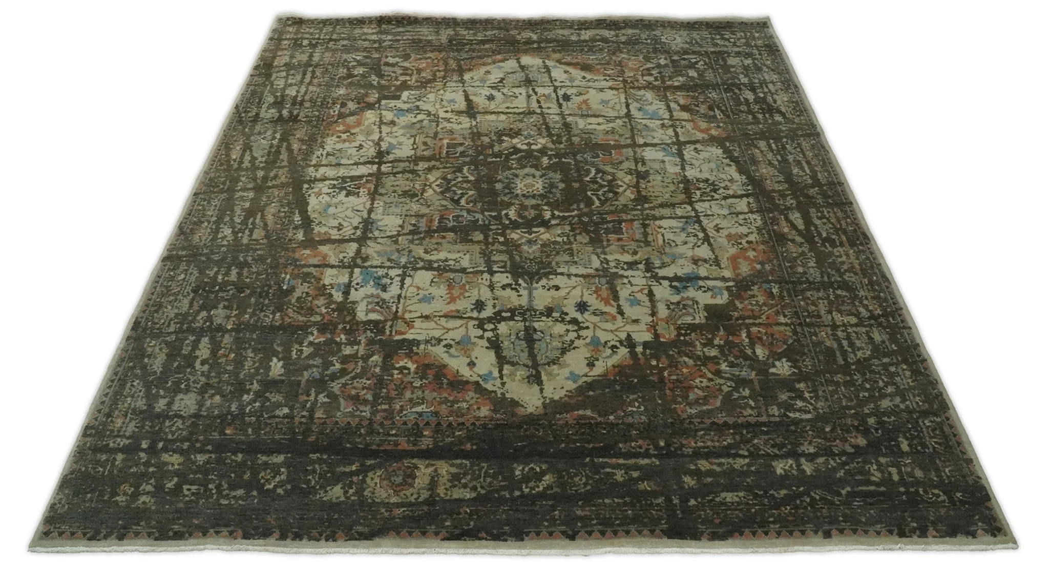 8x10 Rug | Modern Heriz Serapi Handmade Wool Area Rug | TRD1684810 - Image 11