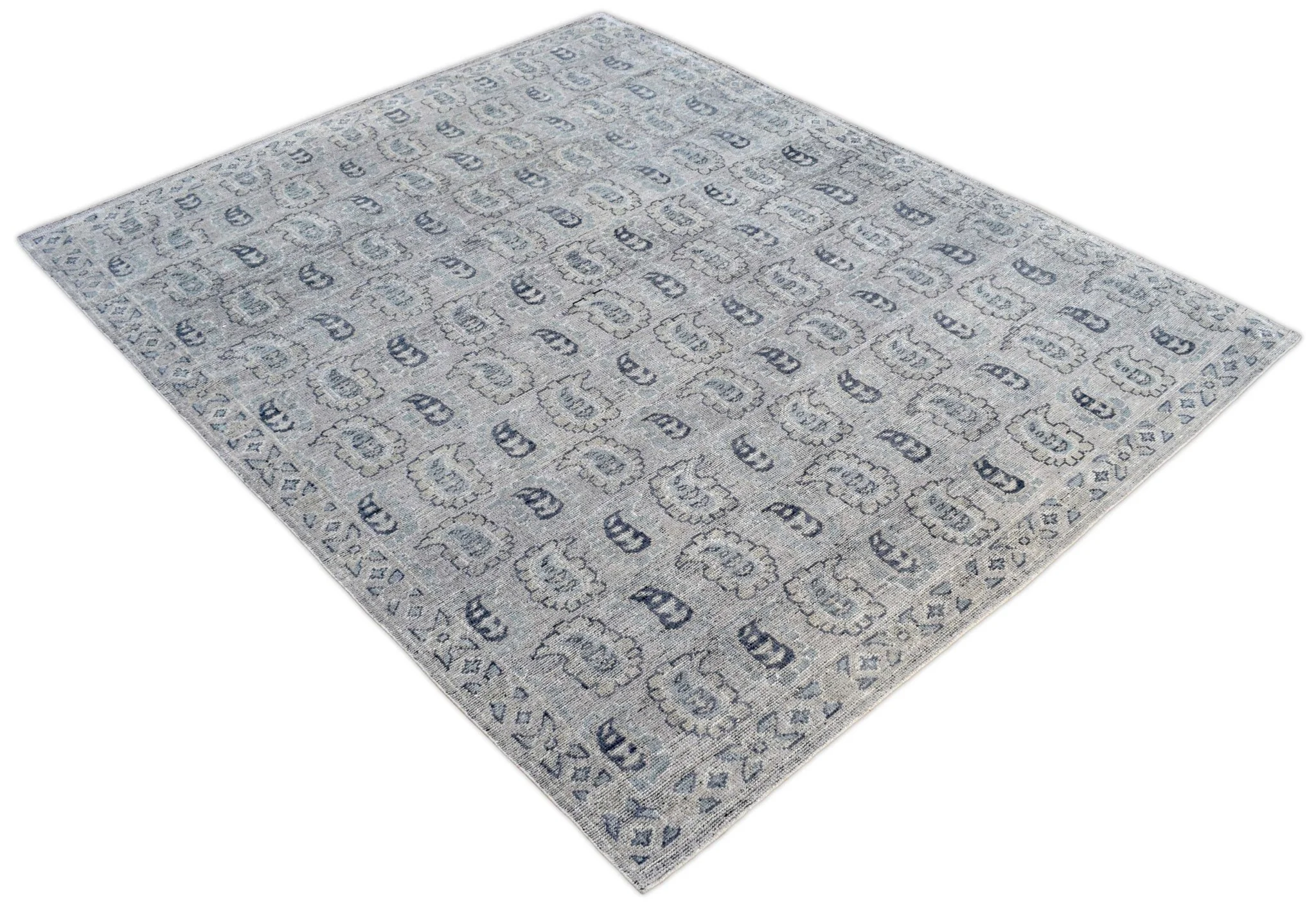 Silver and Charcoal 8'x10' Rug | Modern Handmade Wool Area Rug | The Rug Decor |TRD2142810 - Image 6