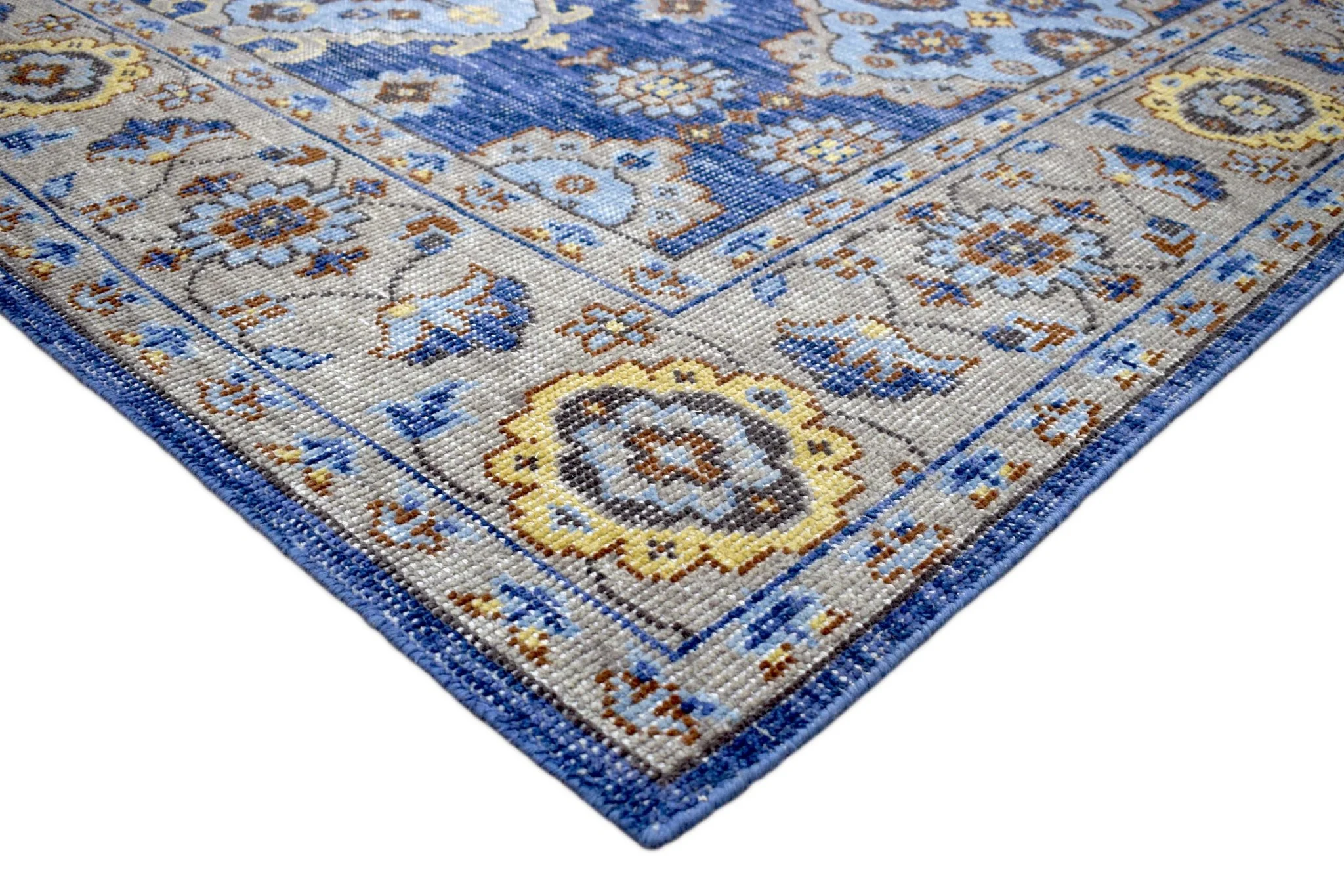 Blue and Camel 8'x10' Rug | Modern Handmade Wool Area Rug | The Rug Decor | TRD2157810 - Image 7