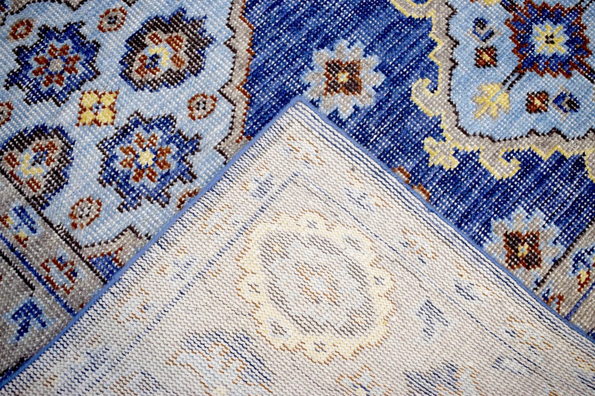 Blue and Camel 8'x10' Rug | Modern Handmade Wool Area Rug | The Rug Decor | TRD2157810 - Image 8