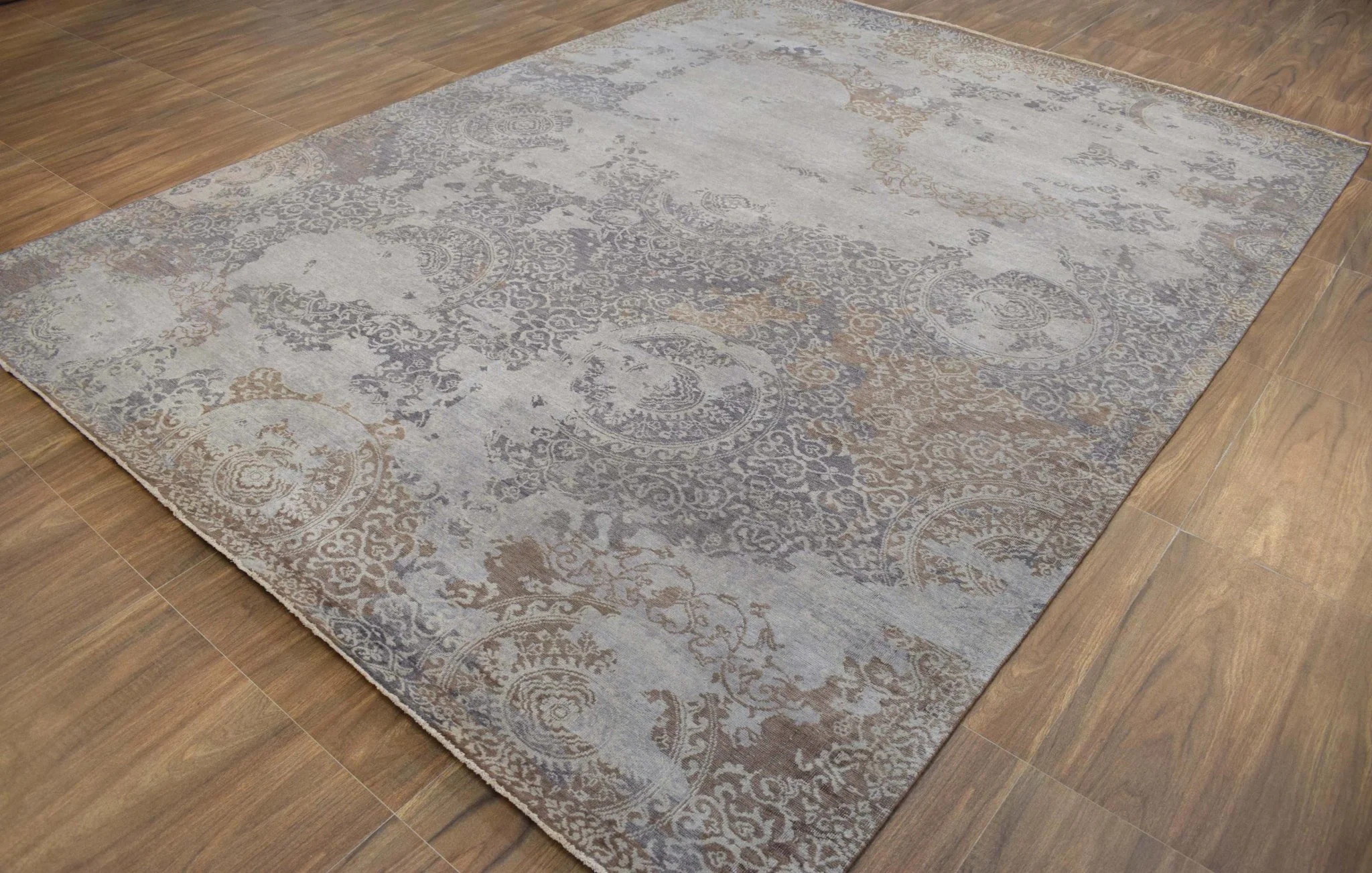 8x10 Rug | Modern Handmade Wool blended viscose Area Rug | TRD1634810 - Image 3