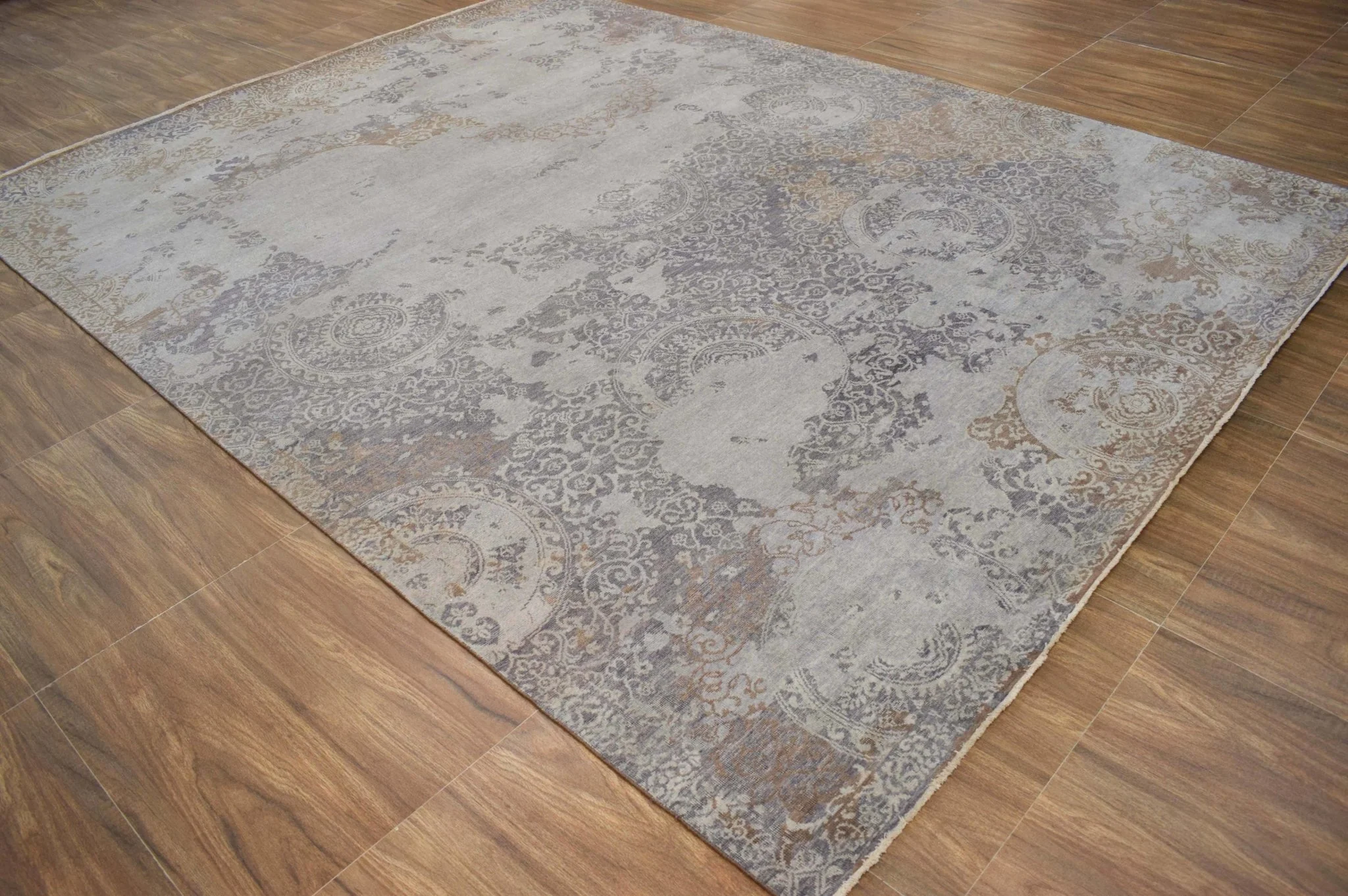 8x10 Rug | Modern Handmade Wool blended viscose Area Rug | TRD1634810 - Image 4