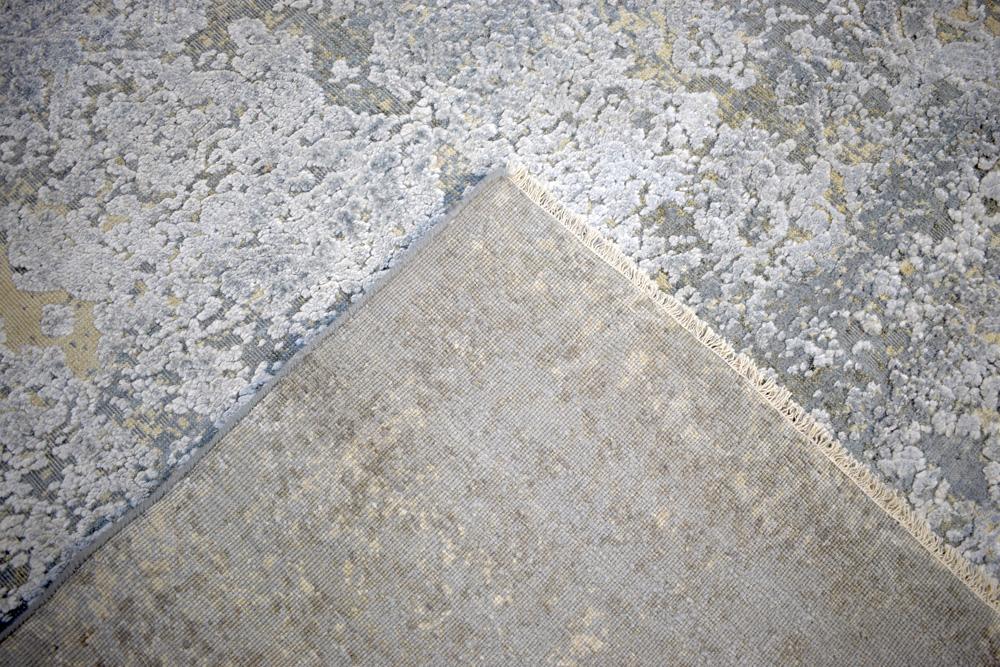 Silver and Charcoal 8x10 Rug Traditional Handmade Wool and Bamboo Silk Area Rug | TRD1788810 - Image 7