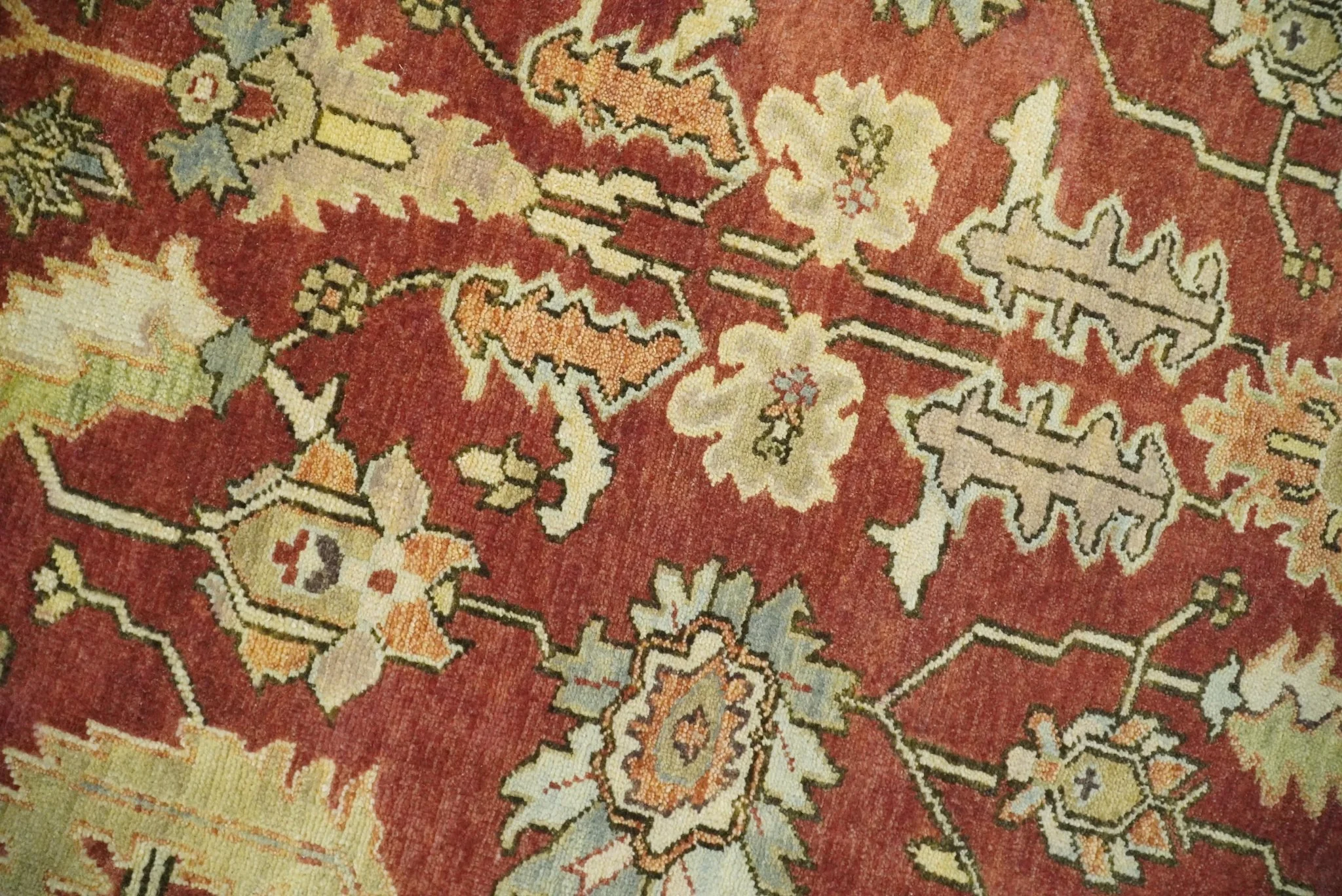 8x10 Rust and Beige Hand Knotted Traditional Antique Turkish Vintage Wool Rug | TRDCP538810 - Image 8