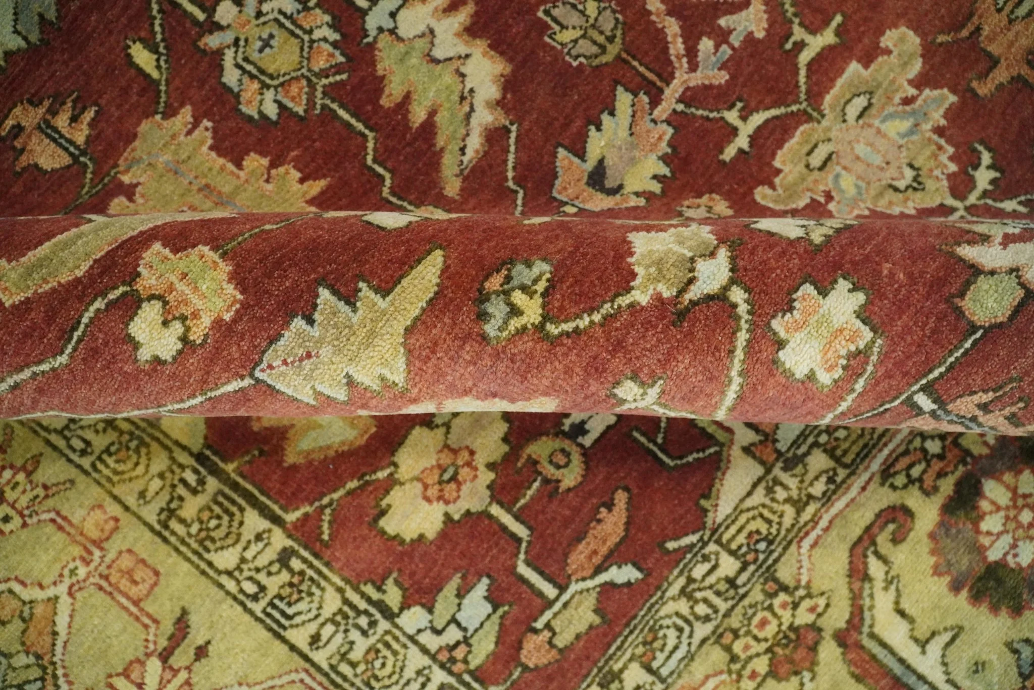 8x10 Rust and Beige Hand Knotted Traditional Antique Turkish Vintage Wool Rug | TRDCP538810 - Image 9