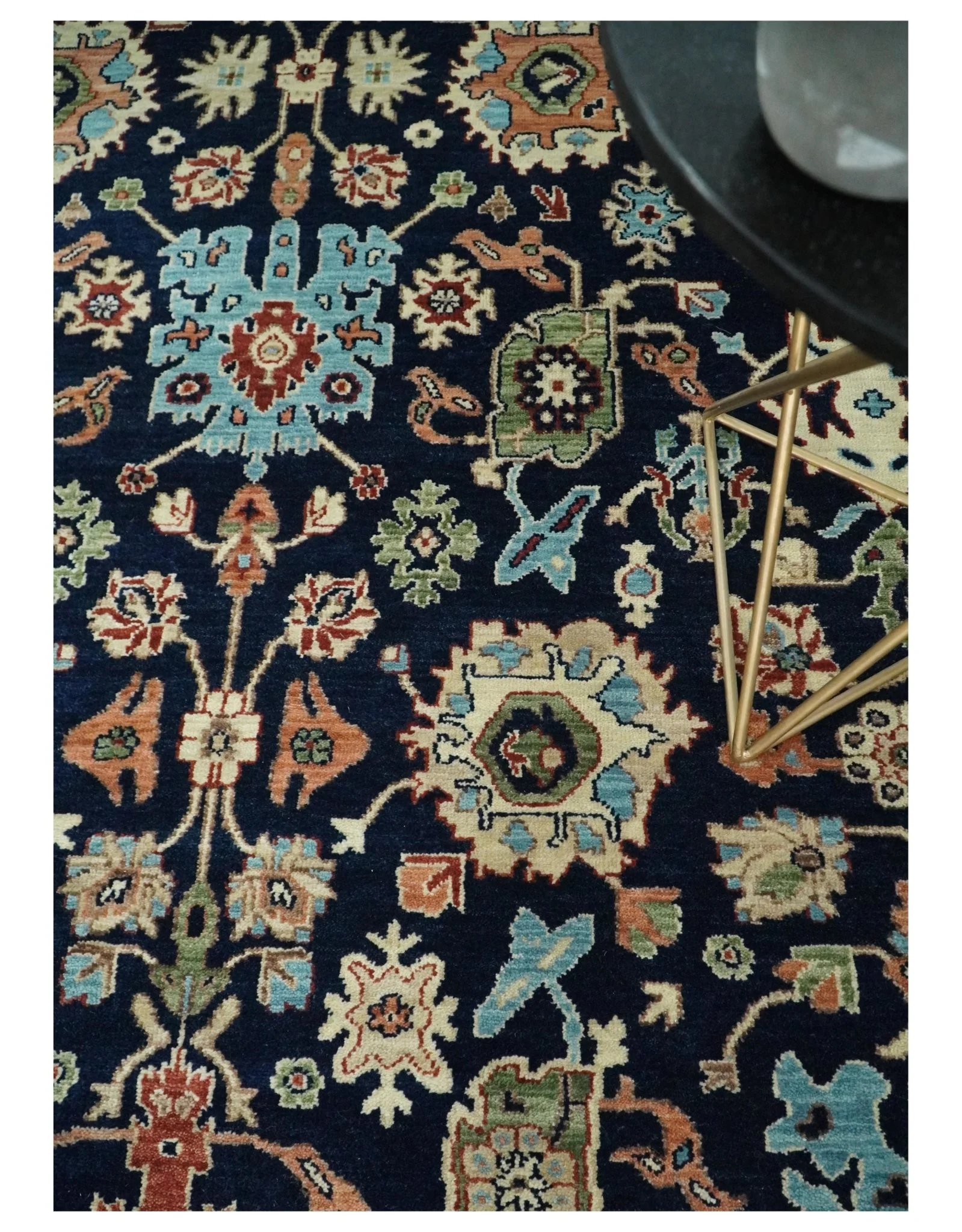 8x10 Rust and Blue Hand Knotted Traditional Antique Turkish Vintage Wool Rug | TRDCP540810 - Image 2