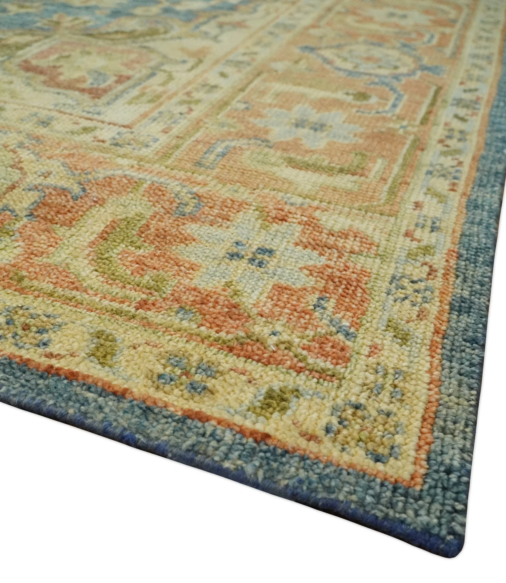 8x10 Rust, Gray and Beige Traditional Vintage Style Hand Knotted Wool Area Rug - Image 5