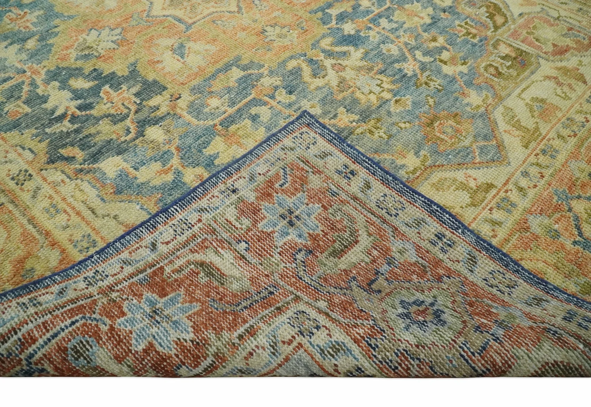 8x10 Rust, Gray and Beige Traditional Vintage Style Hand Knotted Wool Area Rug - Image 6
