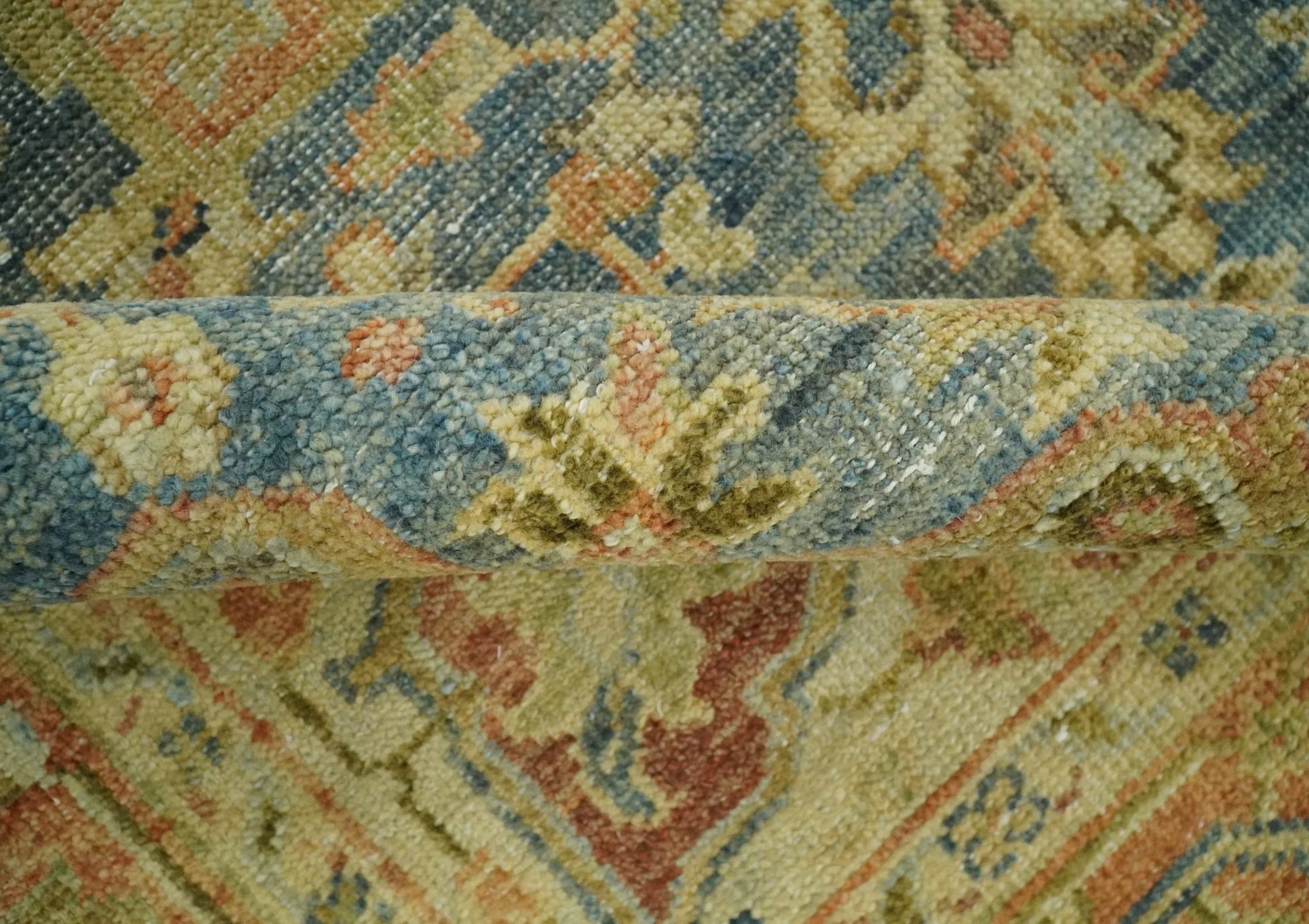 8x10 Rust, Gray and Beige Traditional Vintage Style Hand Knotted Wool Area Rug - Image 8
