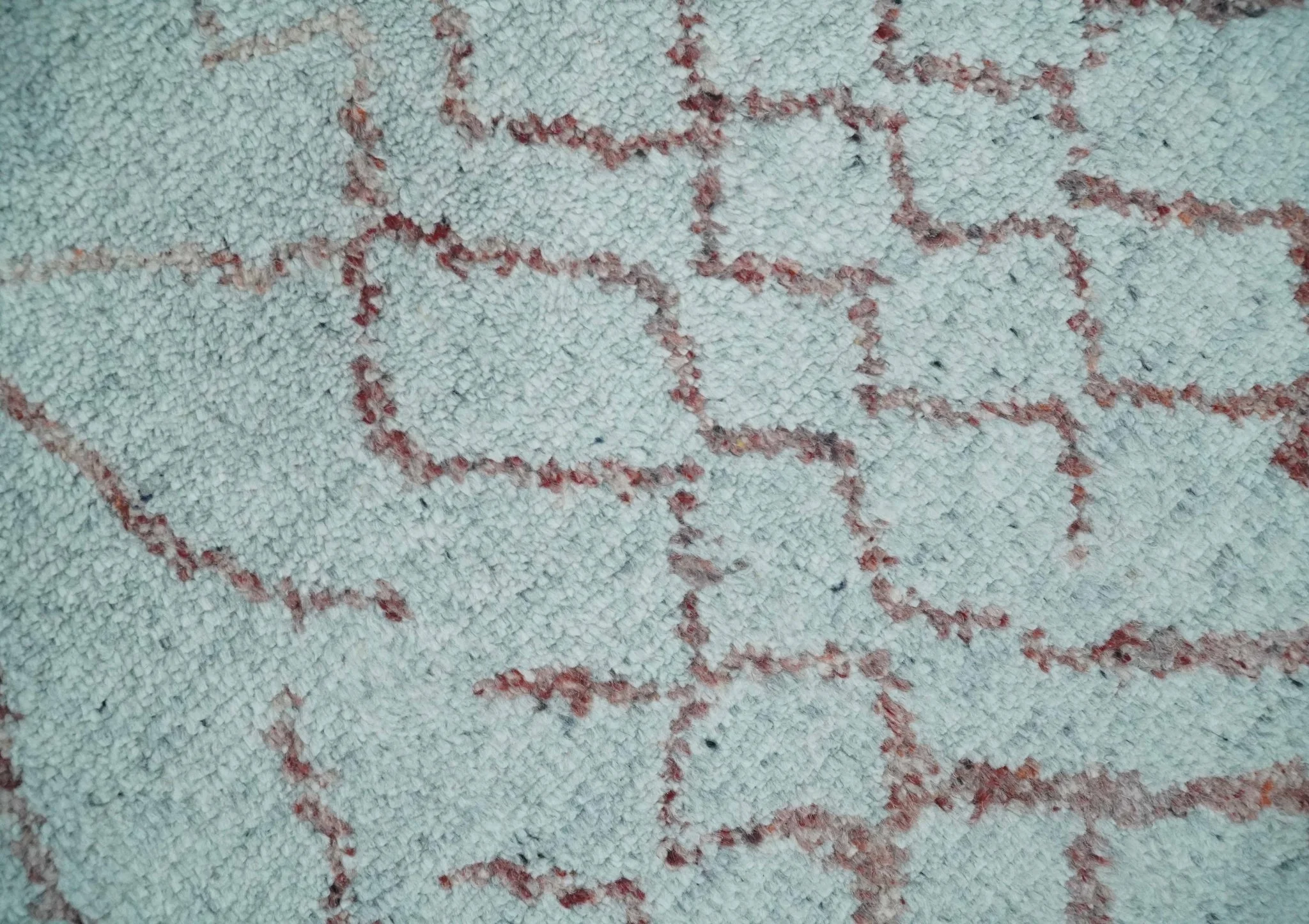 Contemporary 8x10 Silver and Pink Modern Abstract Handmade Wool Area Rug - Image 4