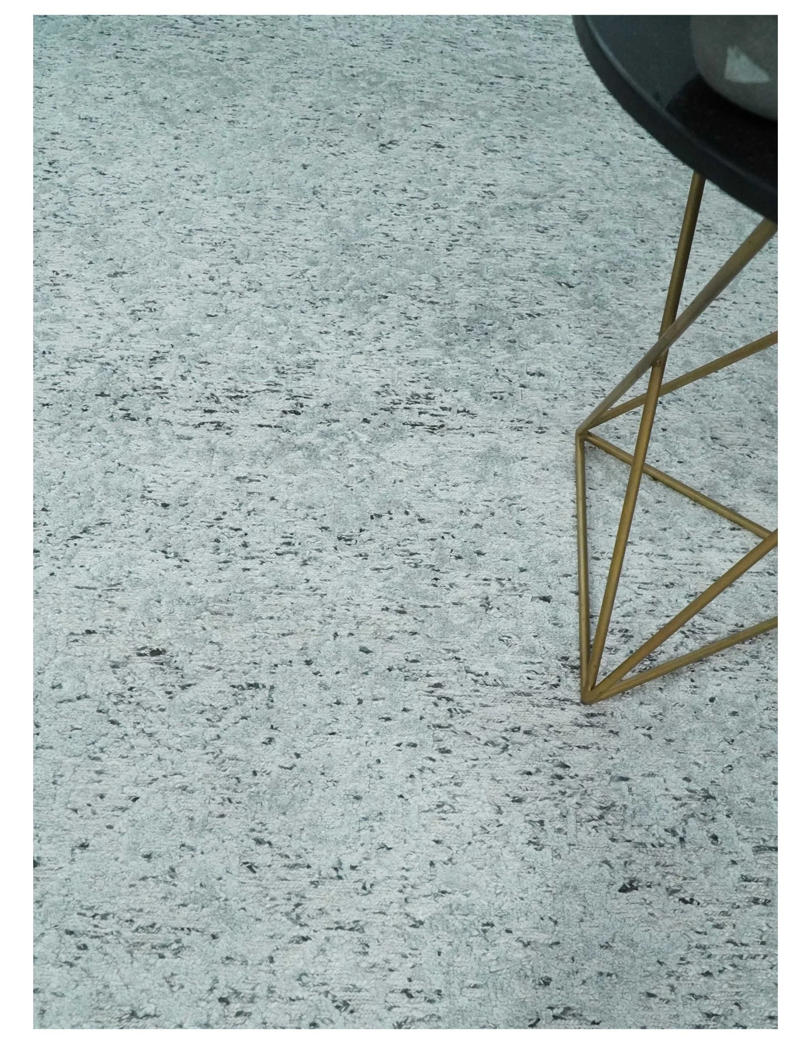 Contemporary 8x10 Silver and Charcoal Modern Abstract Handmade Wool Area Rug - Image 2