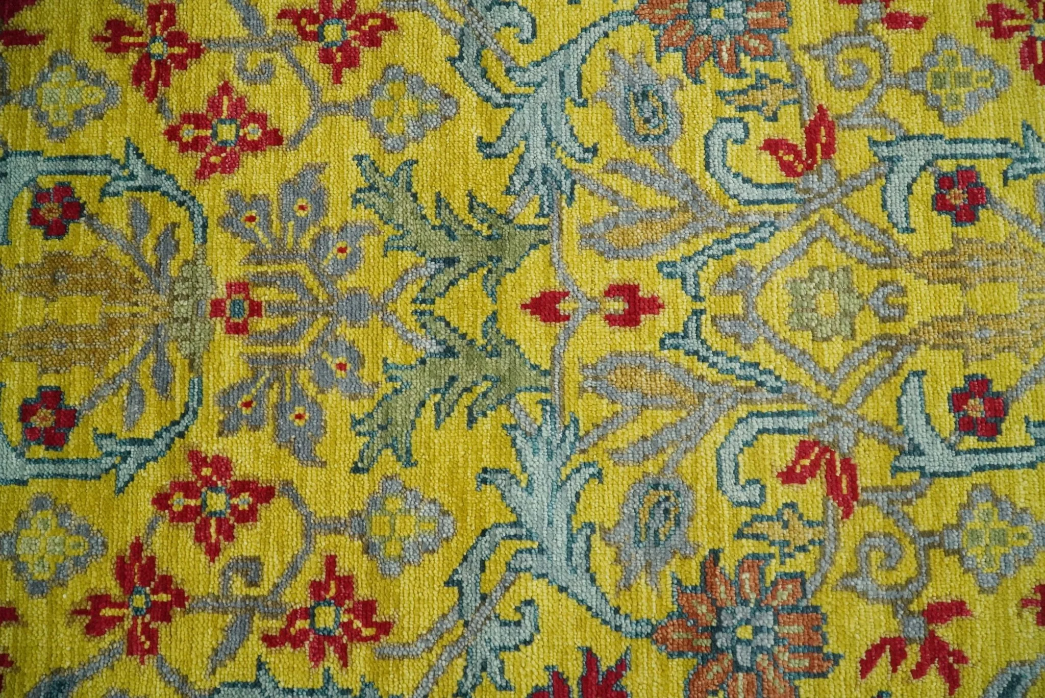 8x10 Wool Blue, Gold and Red Vibrant Colorful Traditional Eclectic Hand knotted Bohemian Area Rug | TRDCP318810 - Image 7