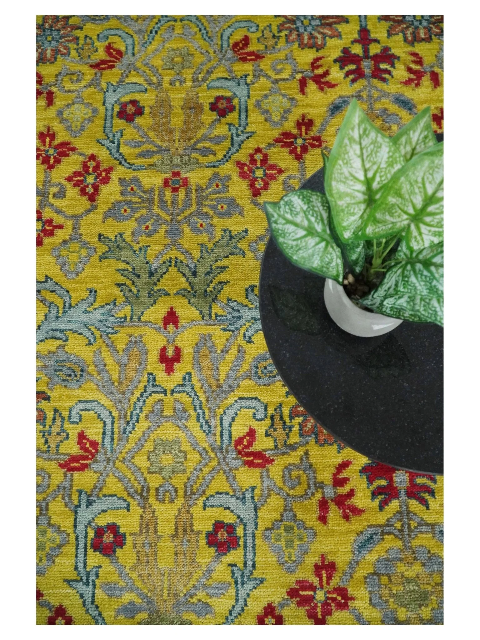 8x10 Wool Blue, Gold and Red Vibrant Colorful Traditional Eclectic Hand knotted Bohemian Area Rug | TRDCP318810 - Image 9