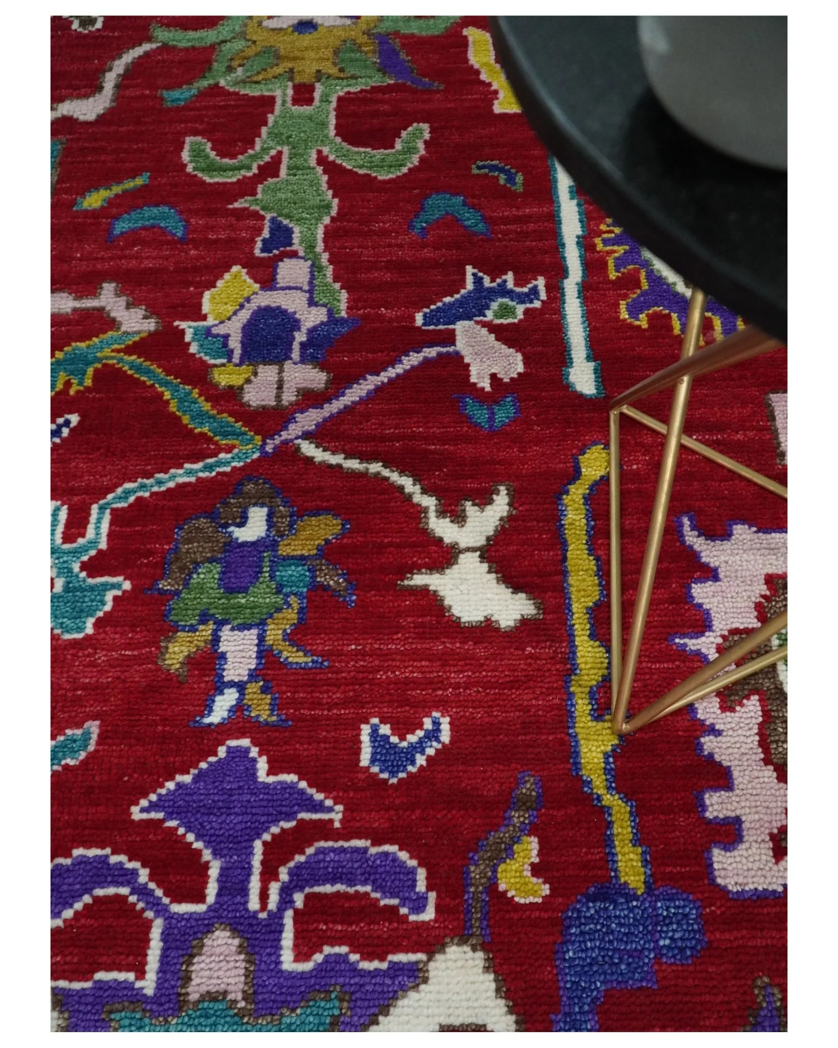 8x10 Wool Red and White Colorful Traditional Oushak Eclectic Hand knotted Bohemian Area Rug | TRDCP319810 - Image 8