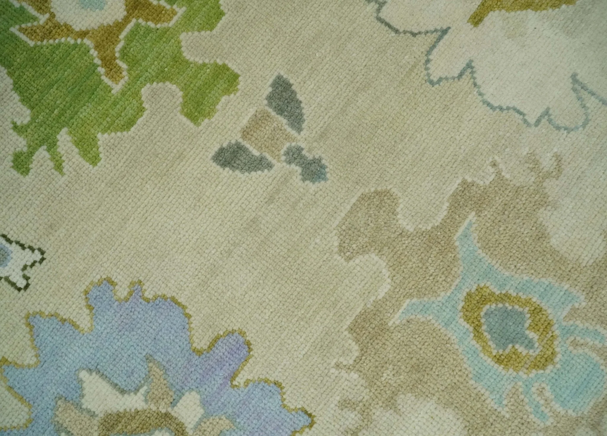 Fine Antique 8x10 Wool Traditional Persian Beige and Camel Hand knotted Oushak Area Rug | TRDCP1049810 - Image 4