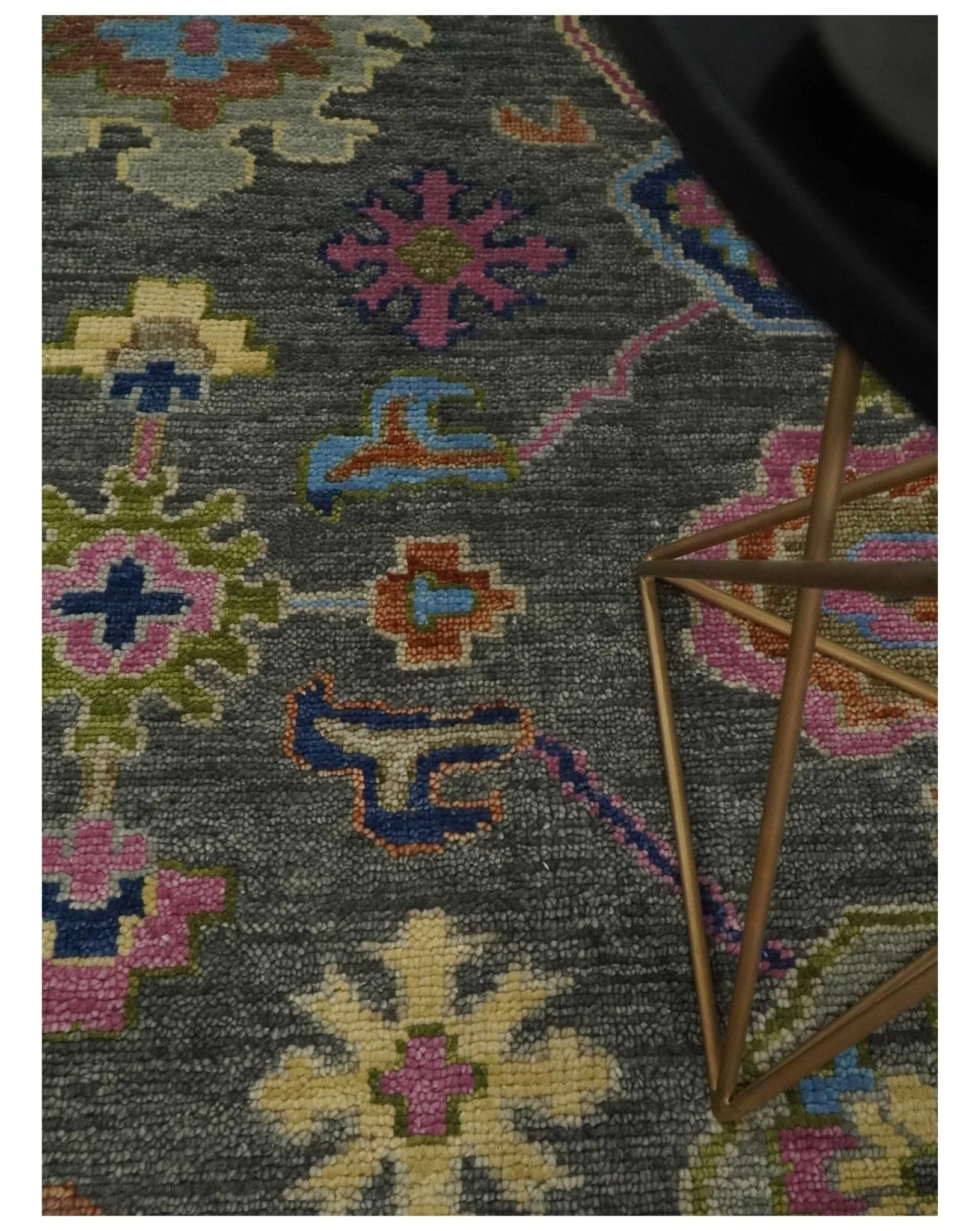 Antique Gray and Pink 5x8, 6x9, 8x10, 9x12, 10x14 and 12x15 Wool Traditional Persian Silver Vibrant Colorful Hand knotted Oushak Area Rug | TRDCP787 - Image 2