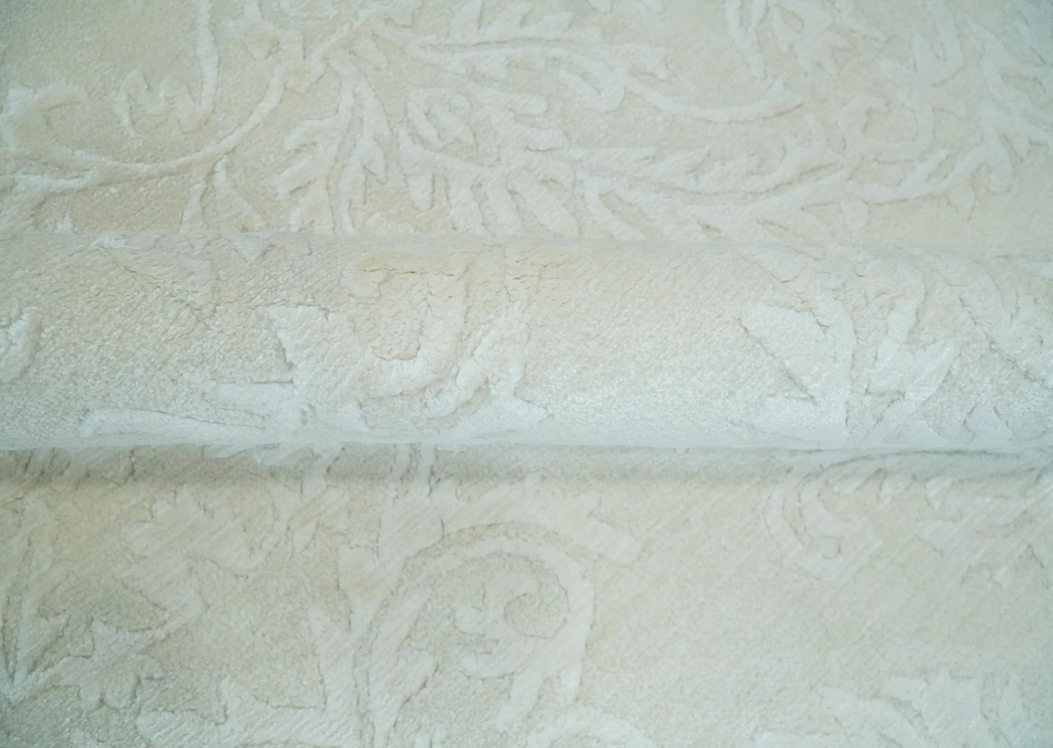 8x11 Beige and Silver Hand Woven and Carved Modern Art Silk Area Rug - Image 6