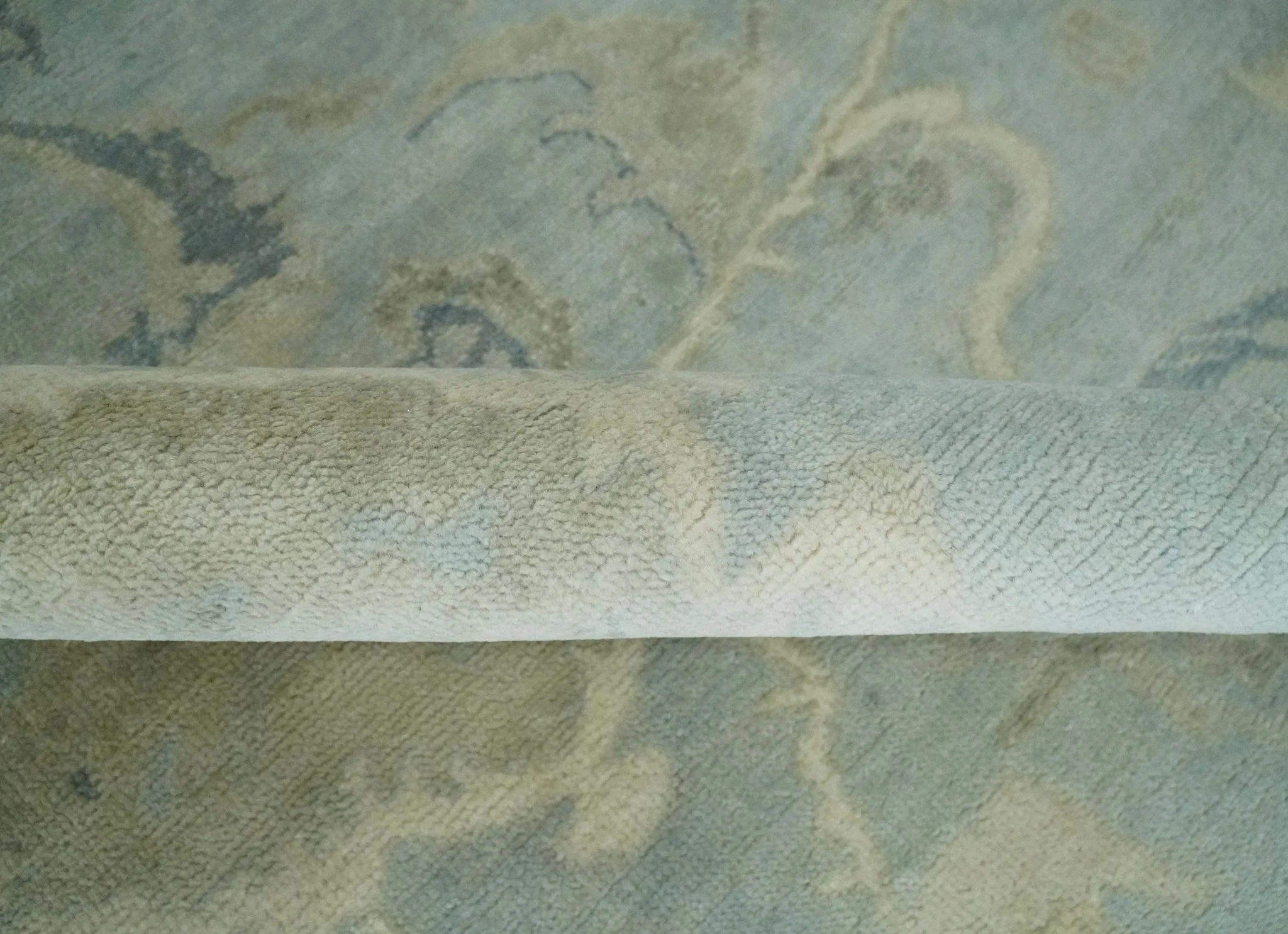 8x11 Hand Knotted Silver and Beige Traditional Wool Area Rug, Kids, Living Room and Bedroom Rug - Image 6